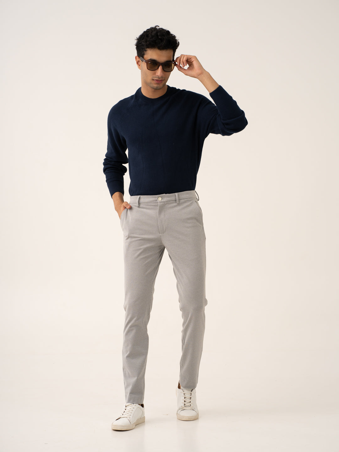 Satellite Grey Houndstooth Power-Stretch Pants