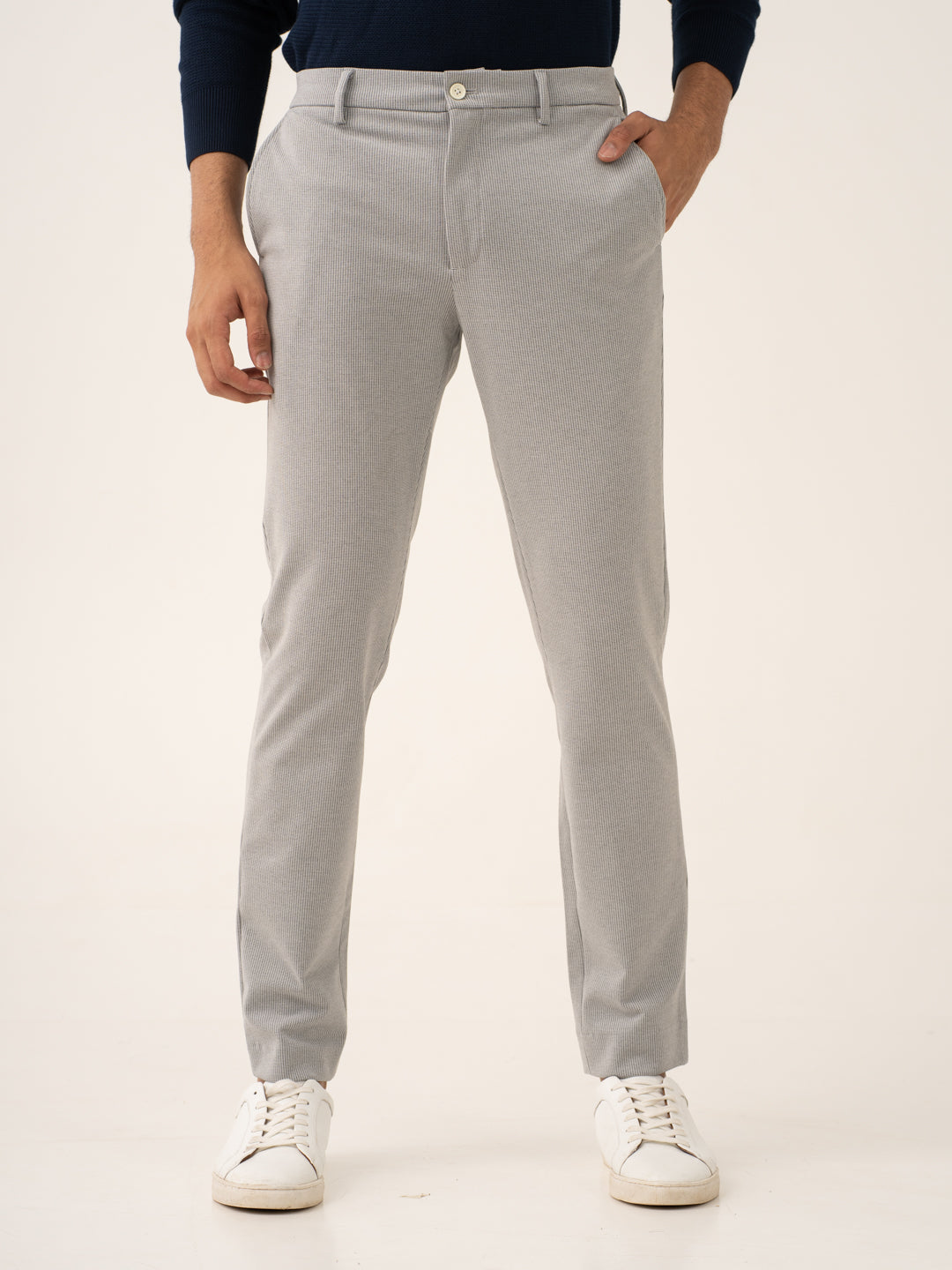 Satellite Grey Houndstooth Power-Stretch Pants