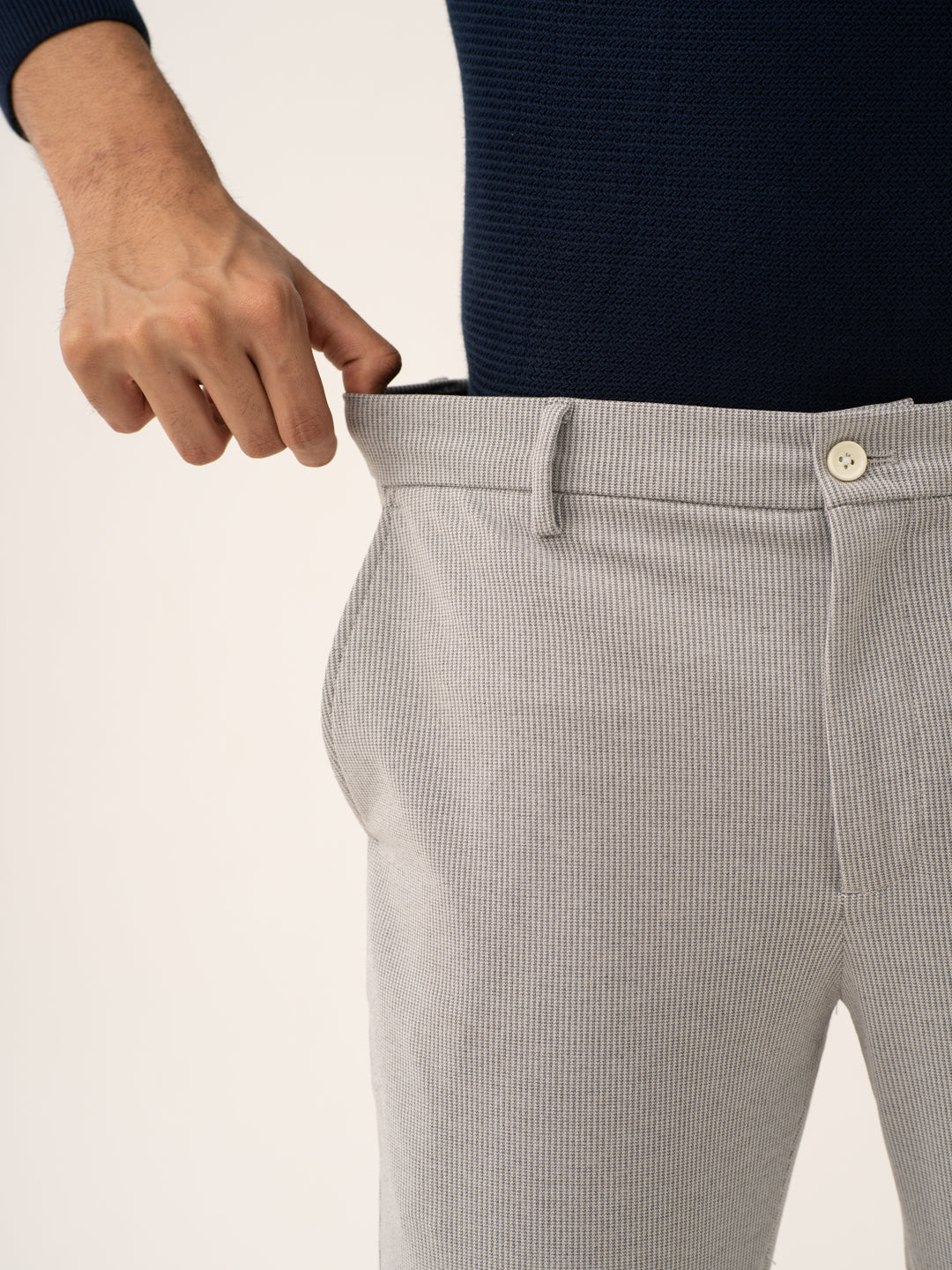 Satellite Grey Houndstooth Power-Stretch Pants