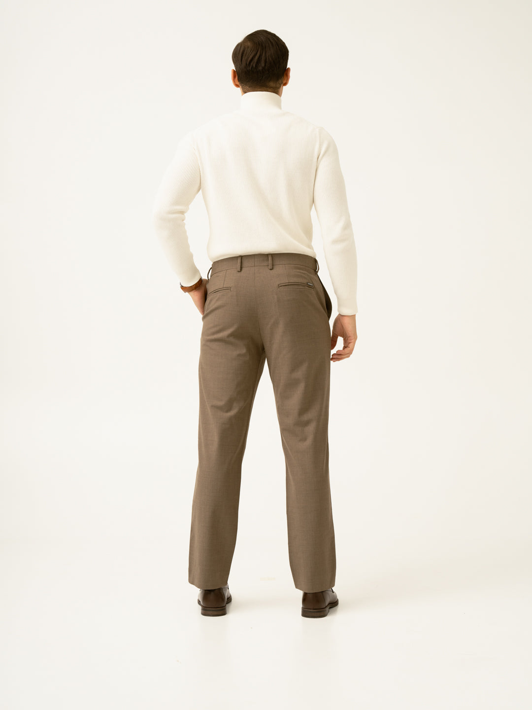 Boston Brown Melange Merino Wool Pants