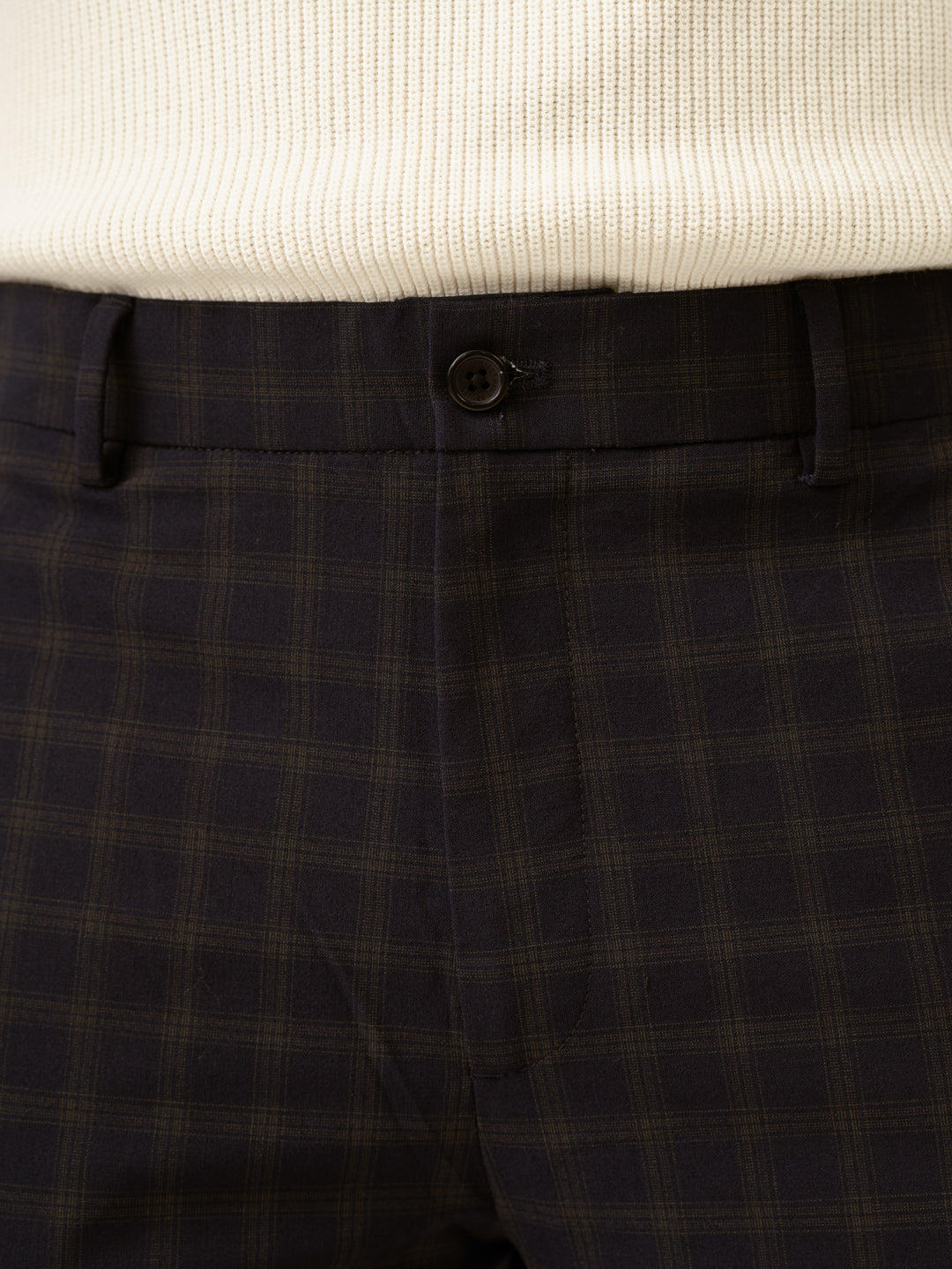 Nightlife Navy Checks Merino Wool Pants