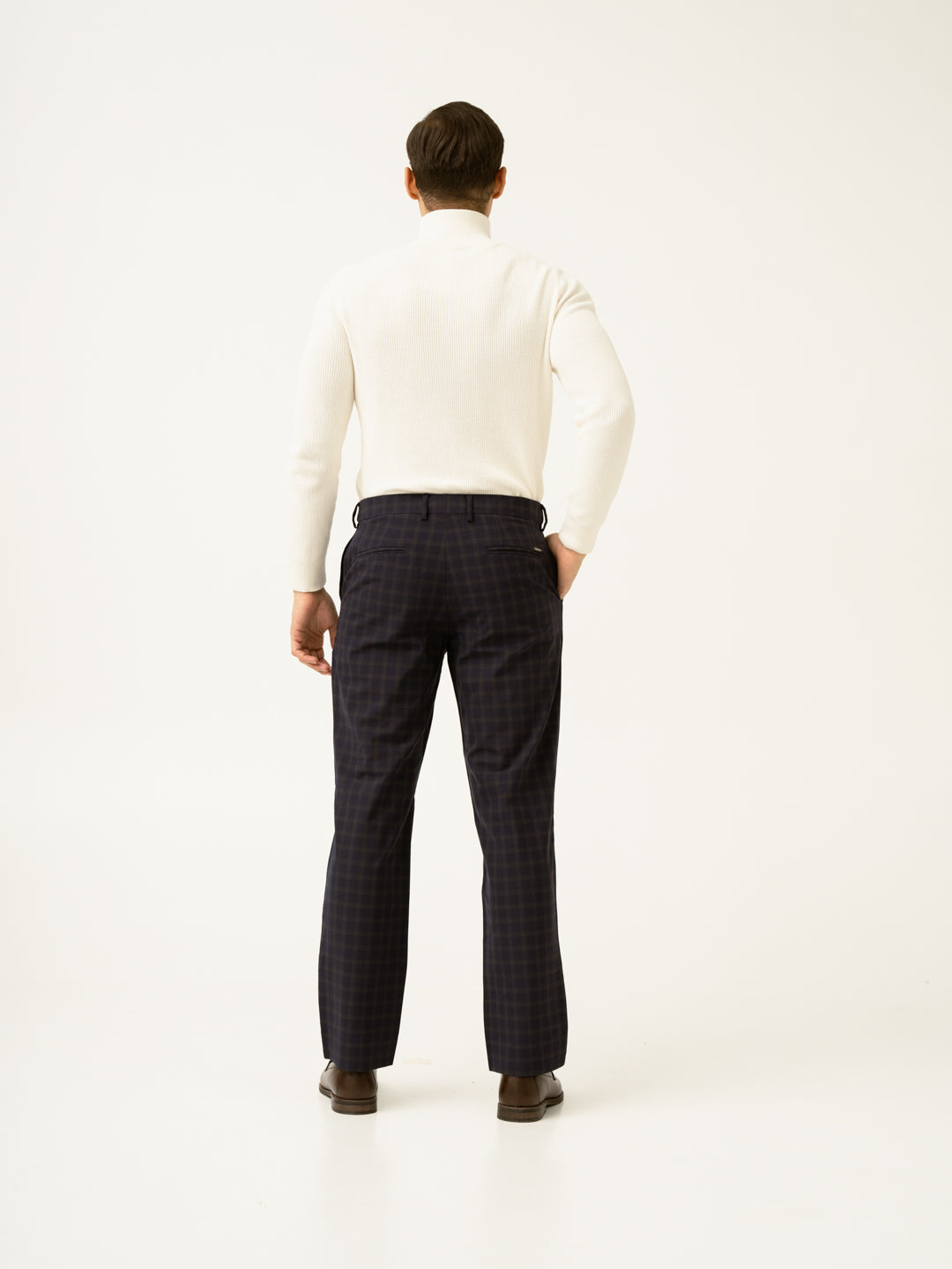 Nightlife Navy Checks Merino Wool Pants
