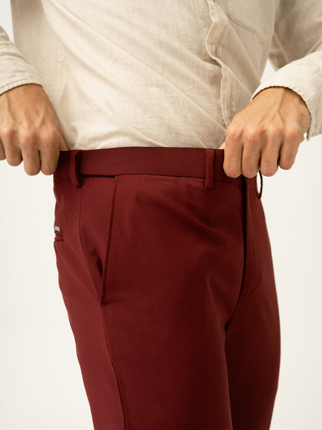 Rome Red Luxury Merino Wool Pants