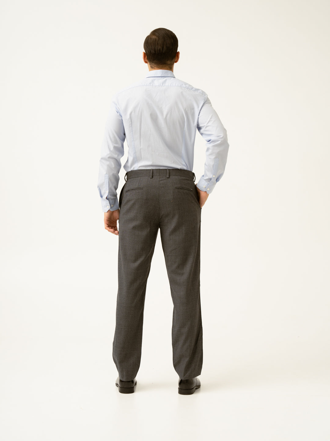 Nostalgia Grey Checks Merino Wool Pants