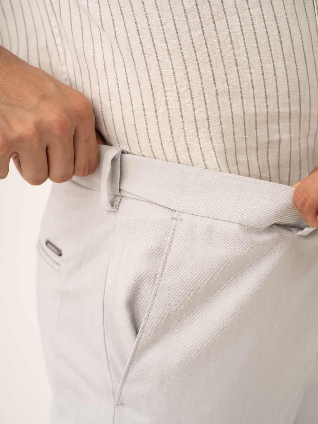 Orion Grey Twill Stretch Formal Pants