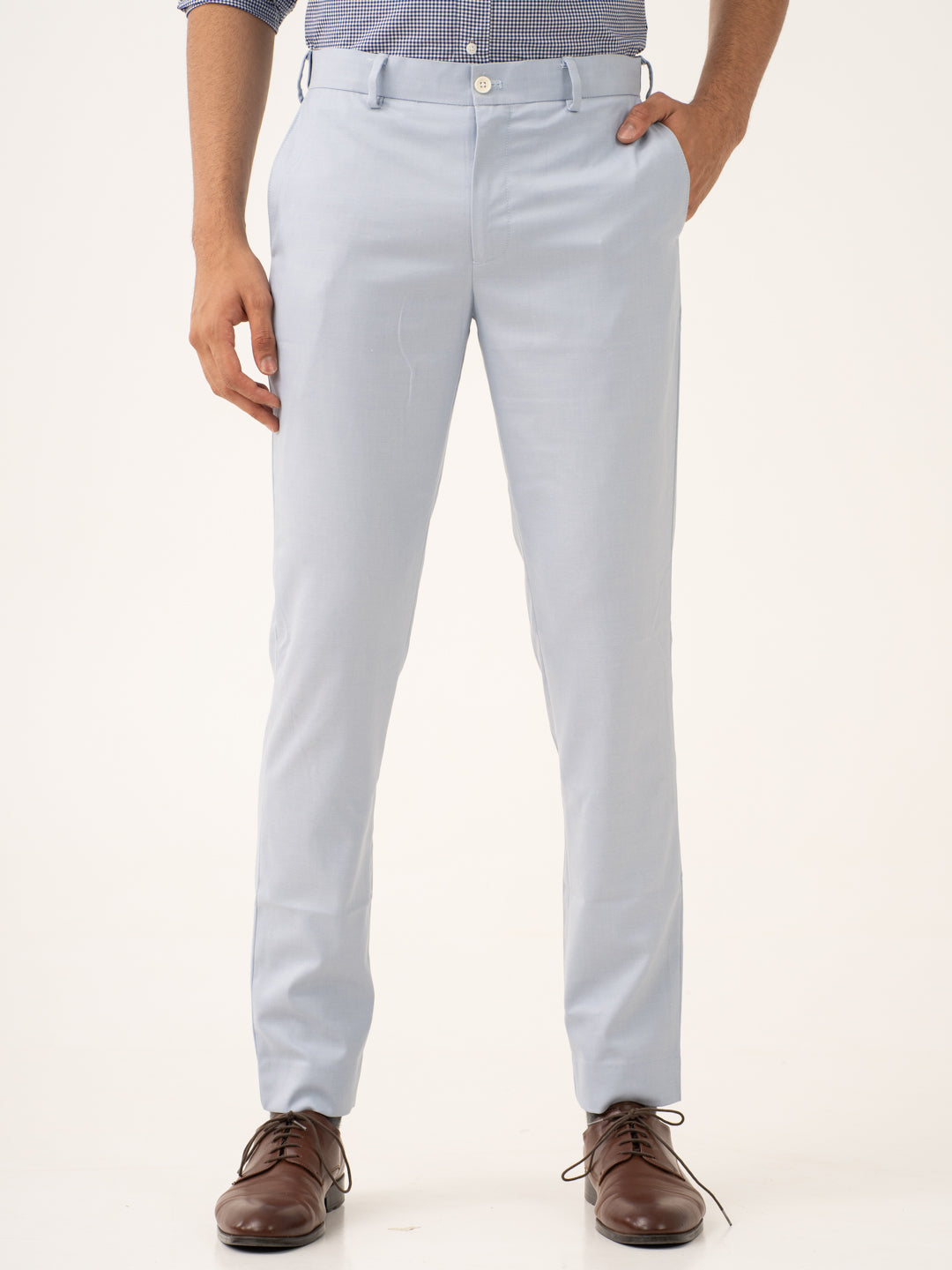 Theo Blue Twill Stretch Formal Pants
