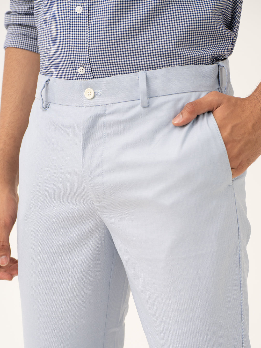 Theo Blue Twill Stretch Formal Pants