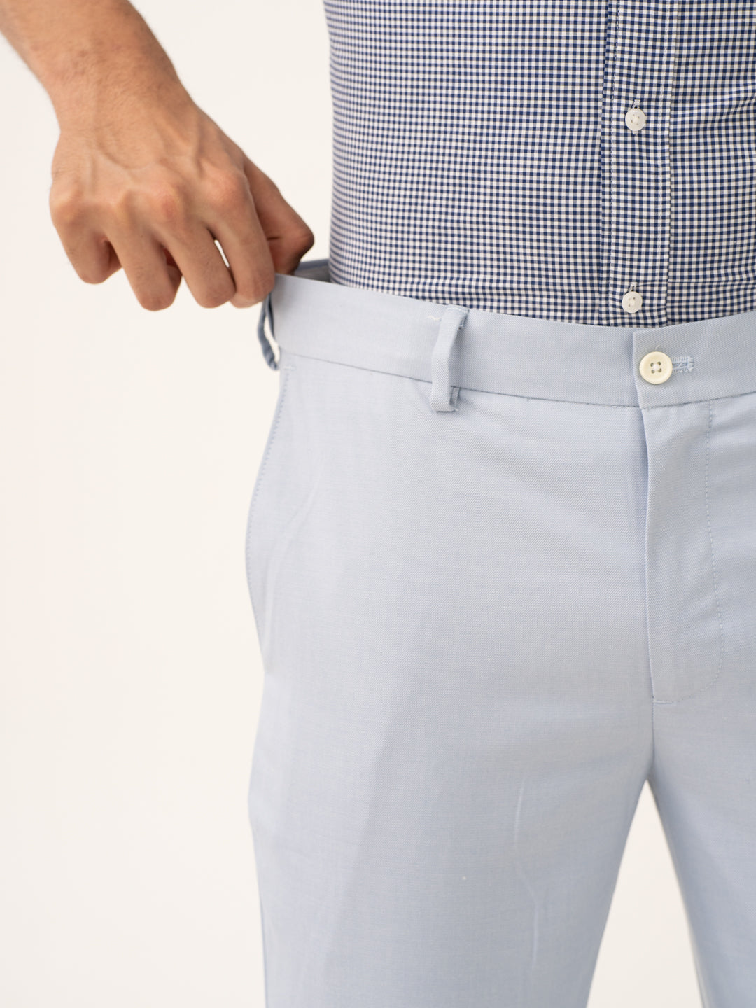 Theo Blue Twill Stretch Formal Pants