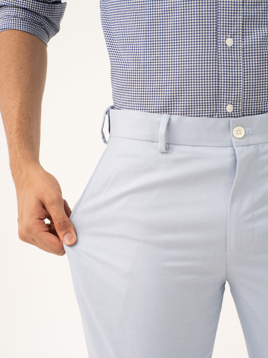 Theo Blue Twill Stretch Formal Pants