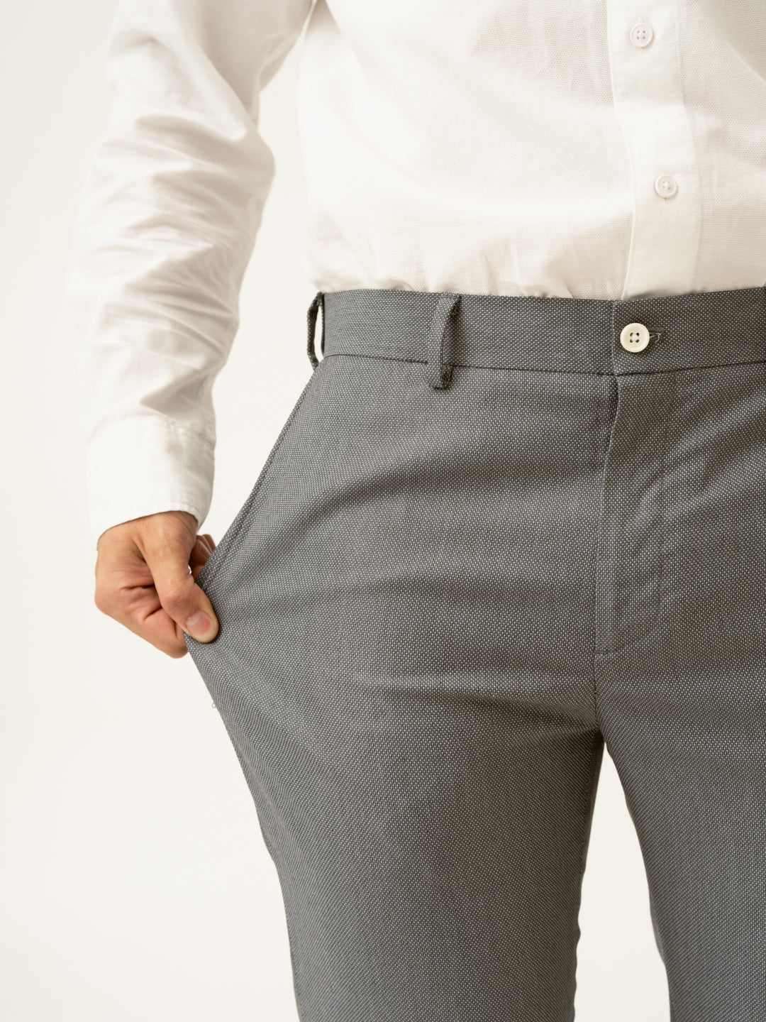 Jazz Grey Microdots Formal Pants