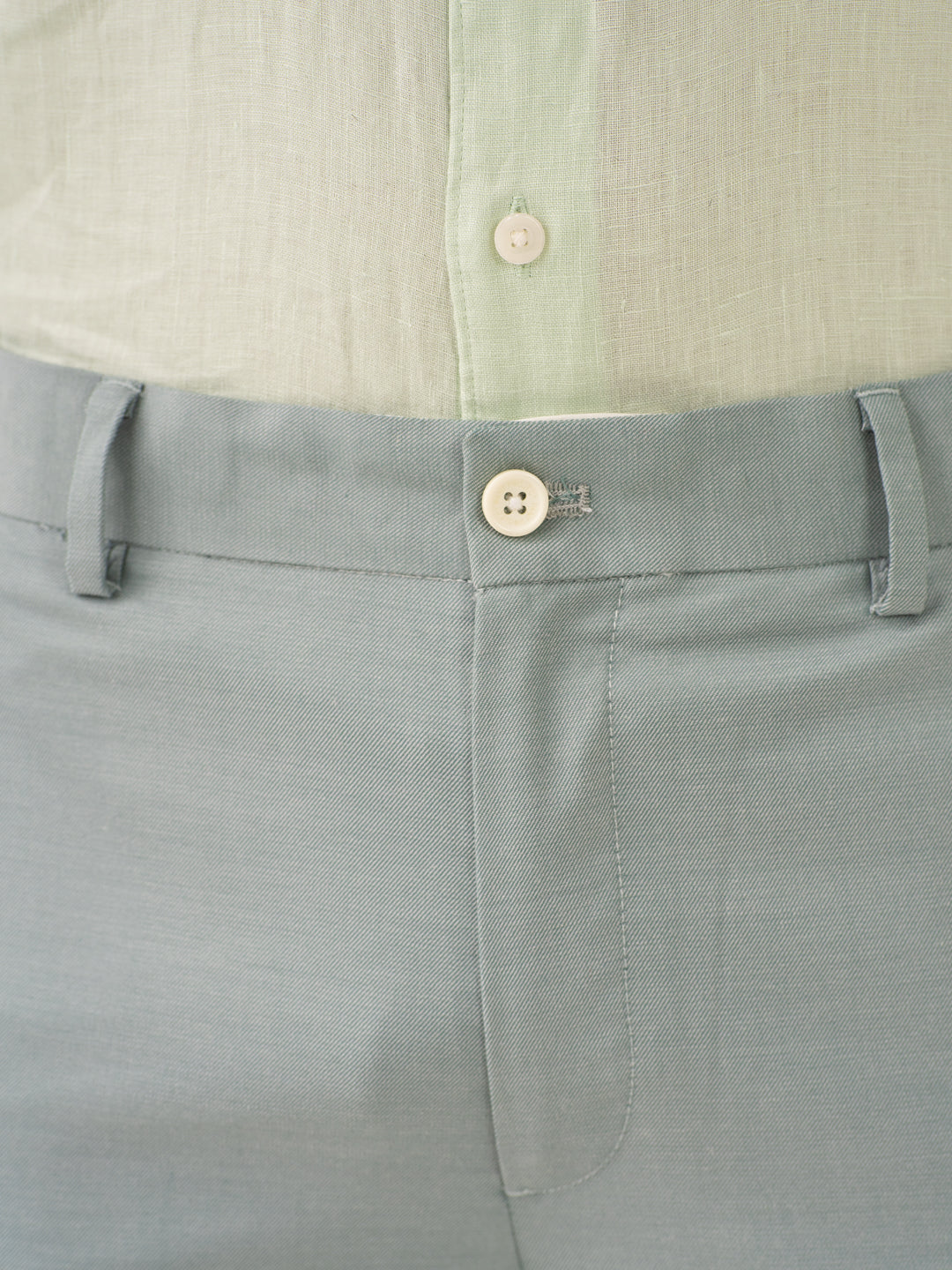 Glazed Teal Twill Stretch Formal Pants