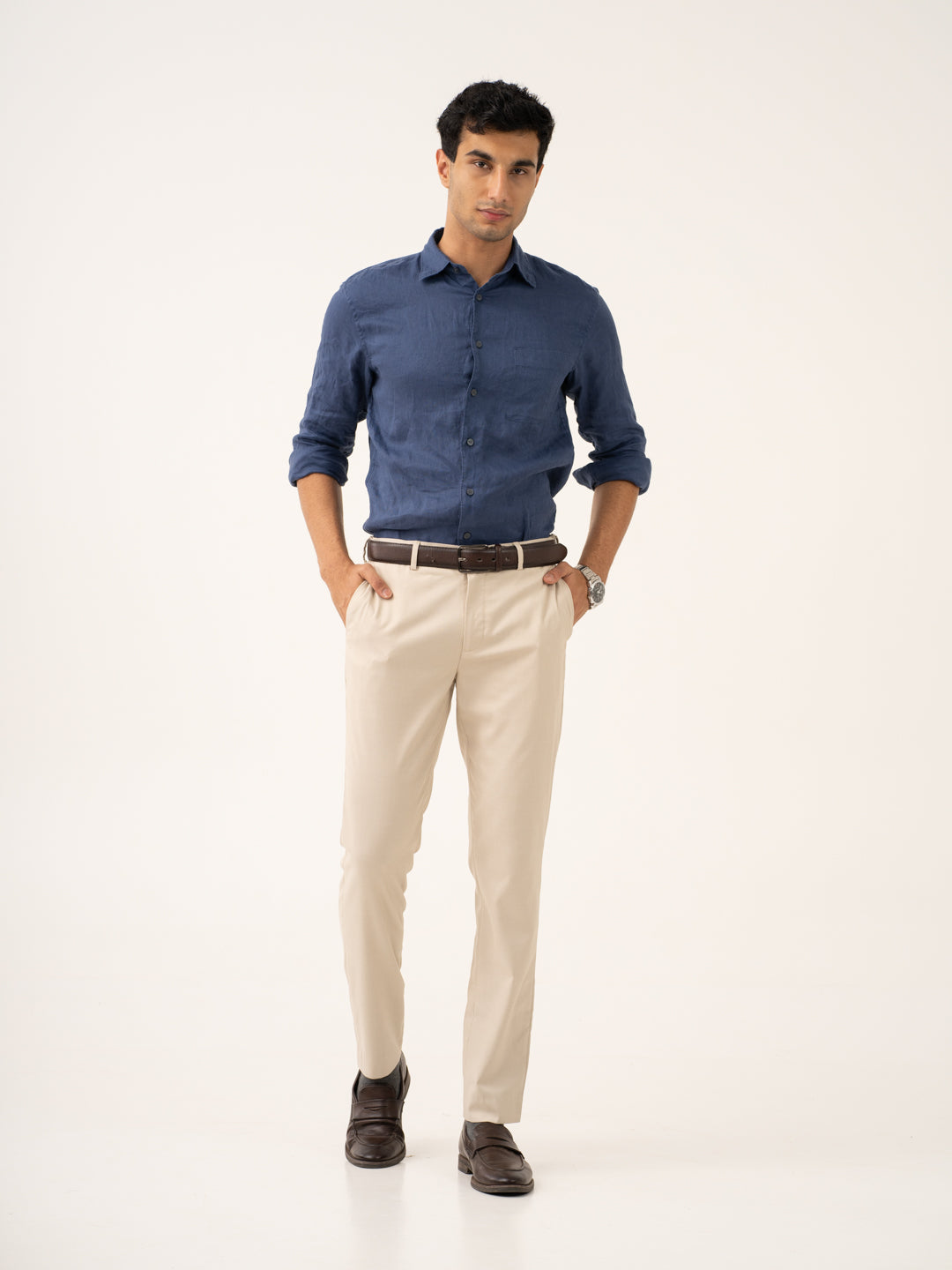 Nova Cream Twill Stretch Formal Pants