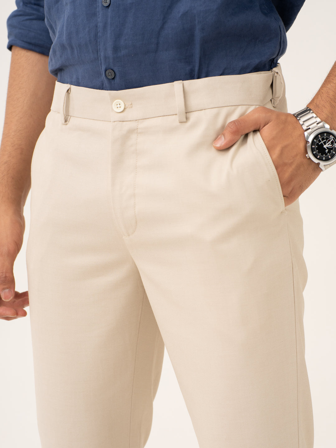 Nova Cream Twill Stretch Formal Pants