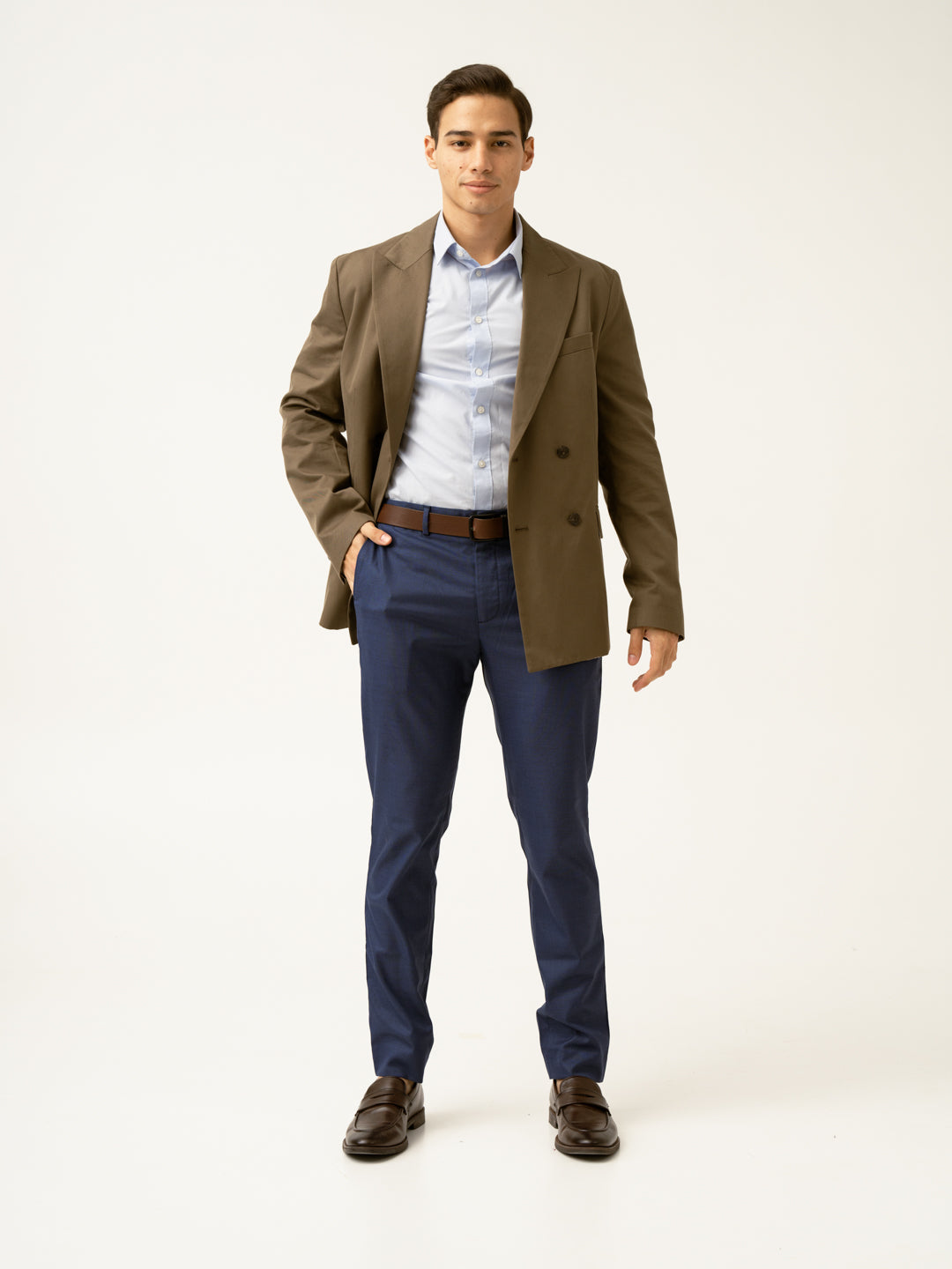 Billy Blue Textured Formal Pants