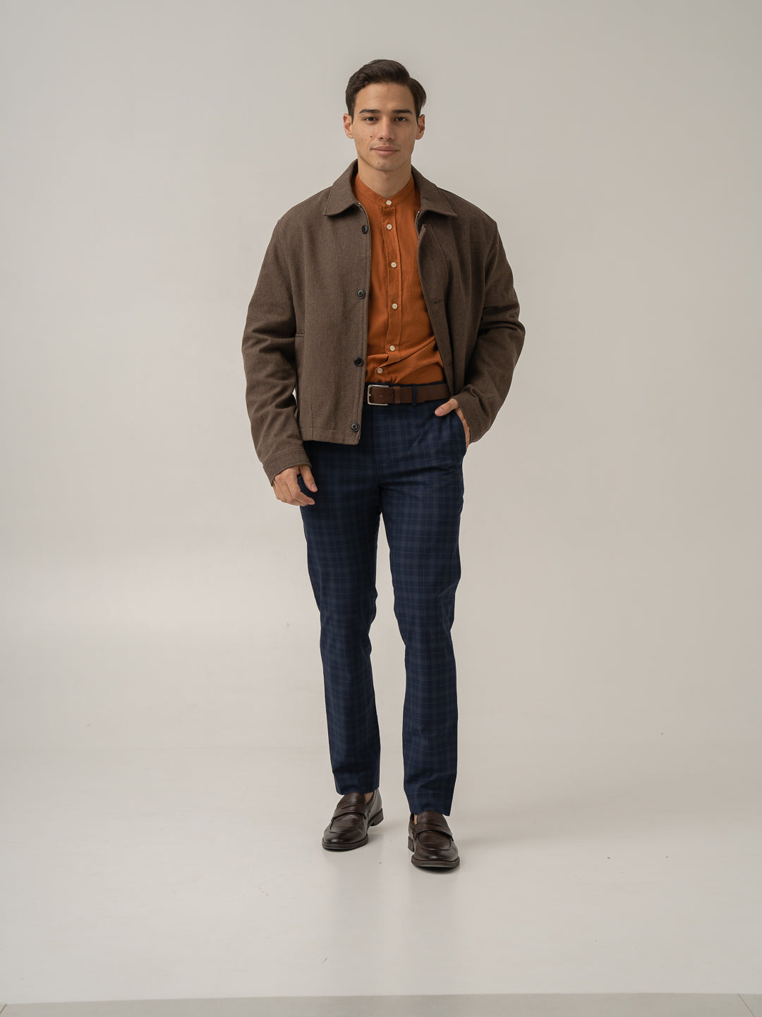 Starling Navy Checks Formal Pants