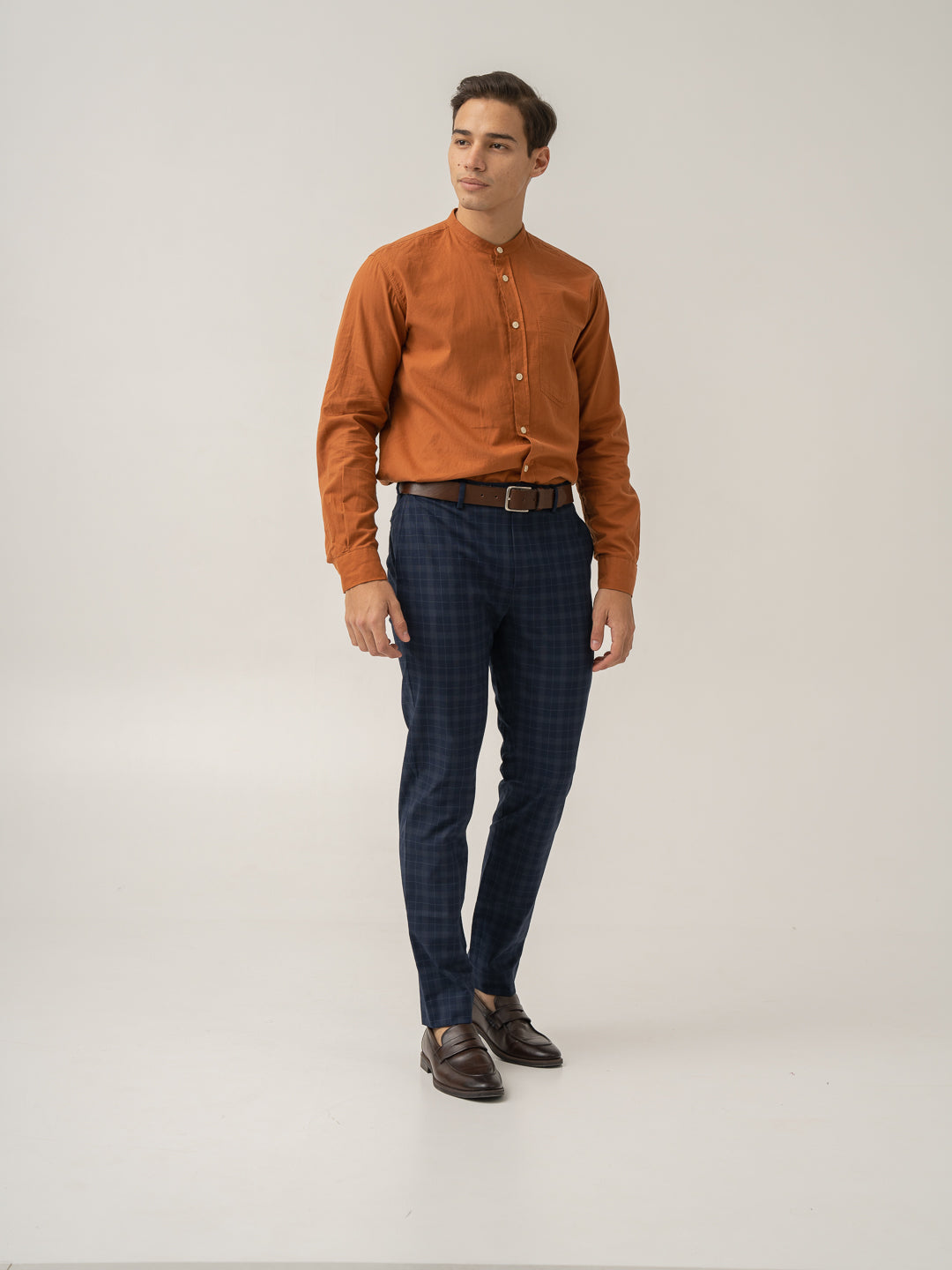 Starling Navy Checks Formal Pants