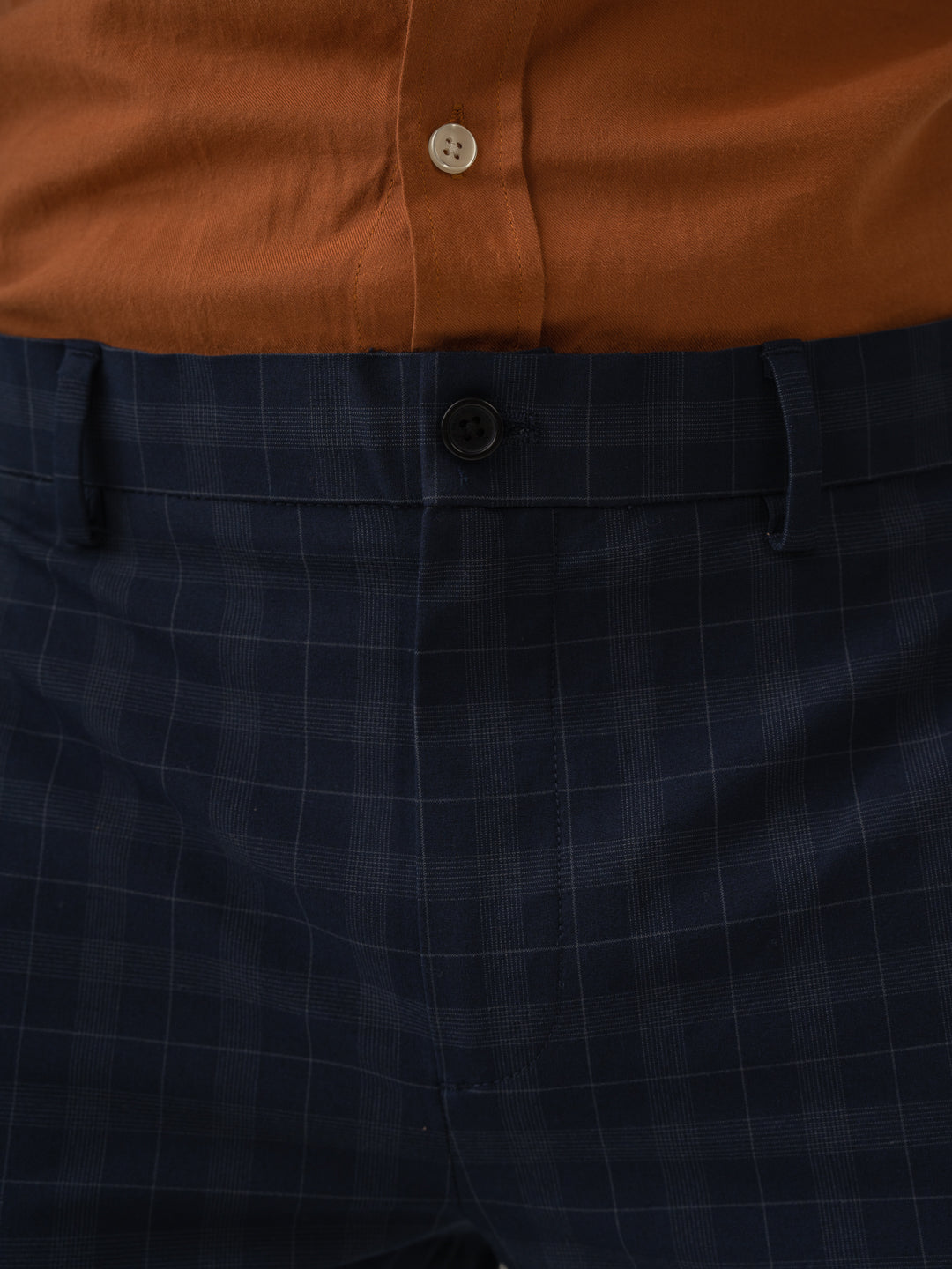 Starling Navy Checks Formal Pants