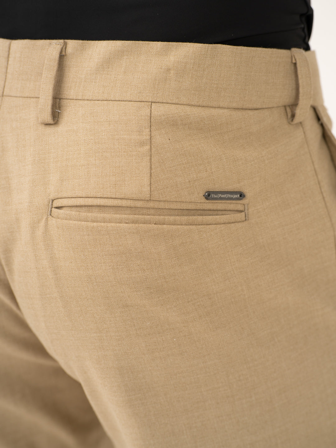 Bastian Khaki Melange Stretch Formal Pants