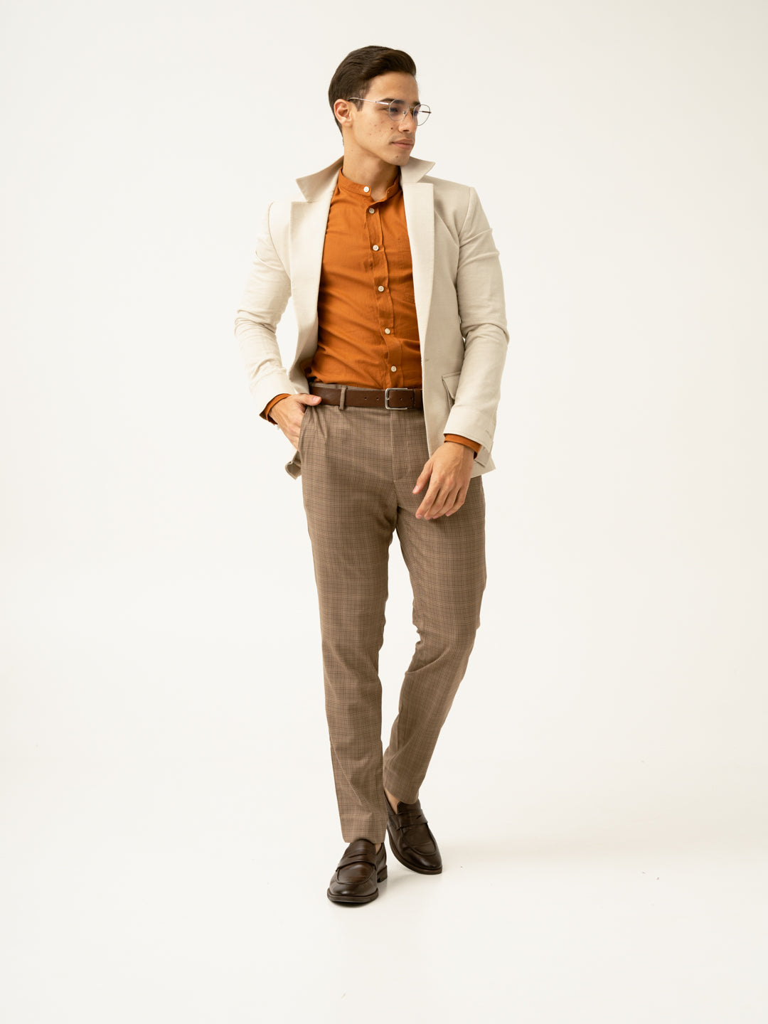 Maple Brown Checks Formal Pants