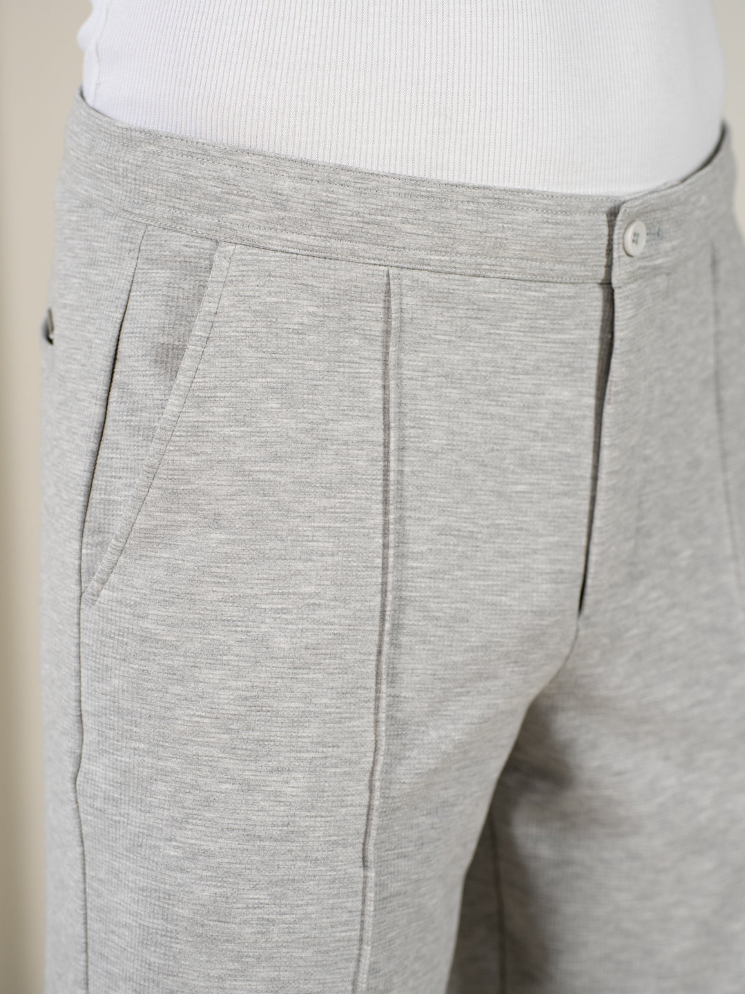 Aurest Grey Relaxed Fit Power Stretch Korean Pintuck Pants