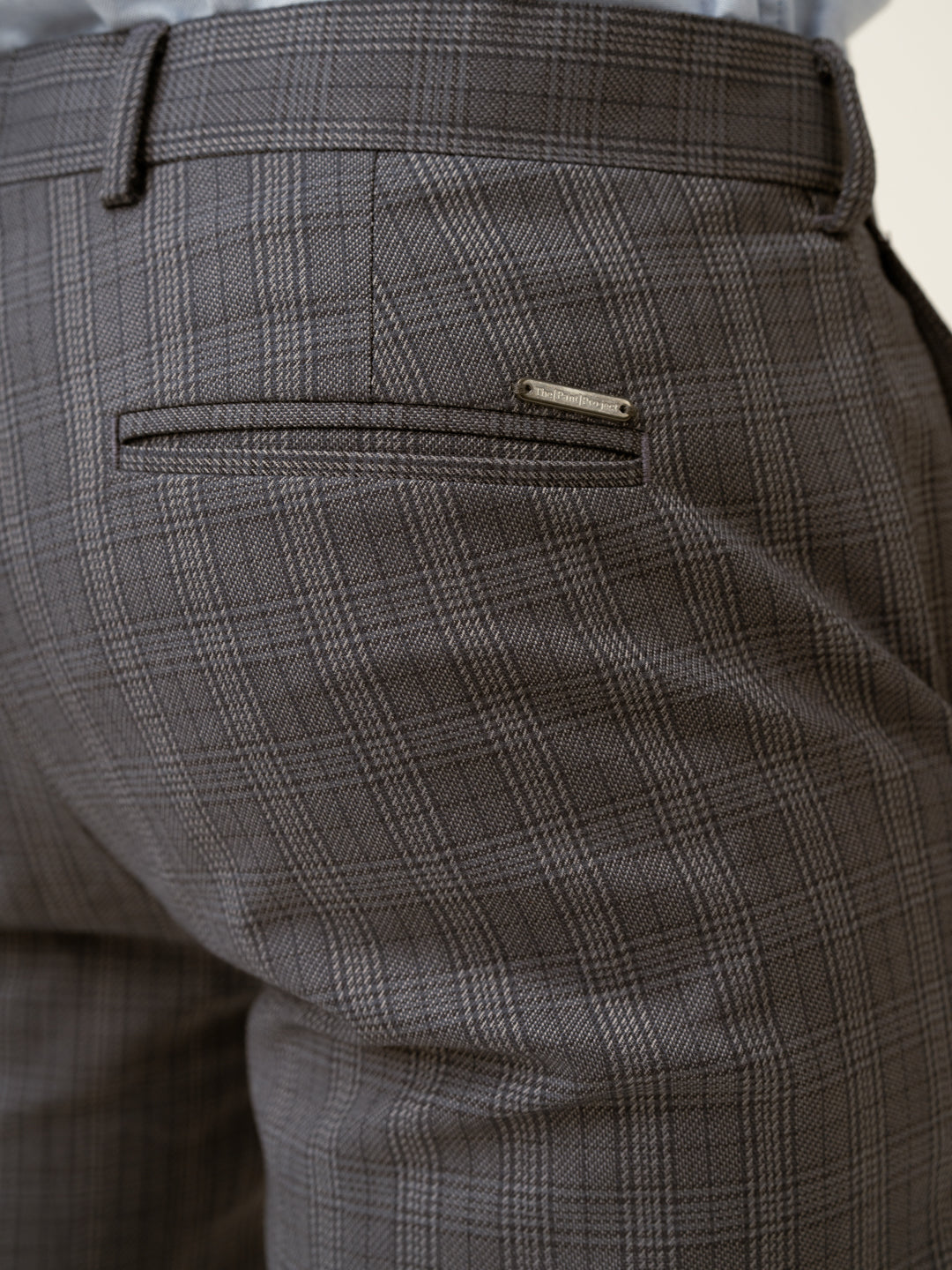 Whisper Grey Checks Formal Pants