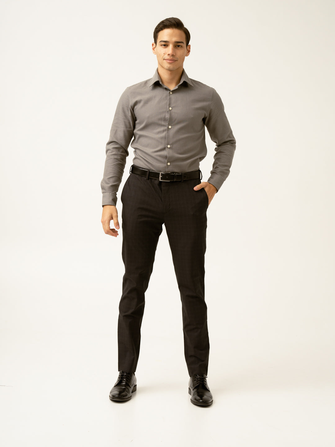 Submarine Black Checks Formal Pants