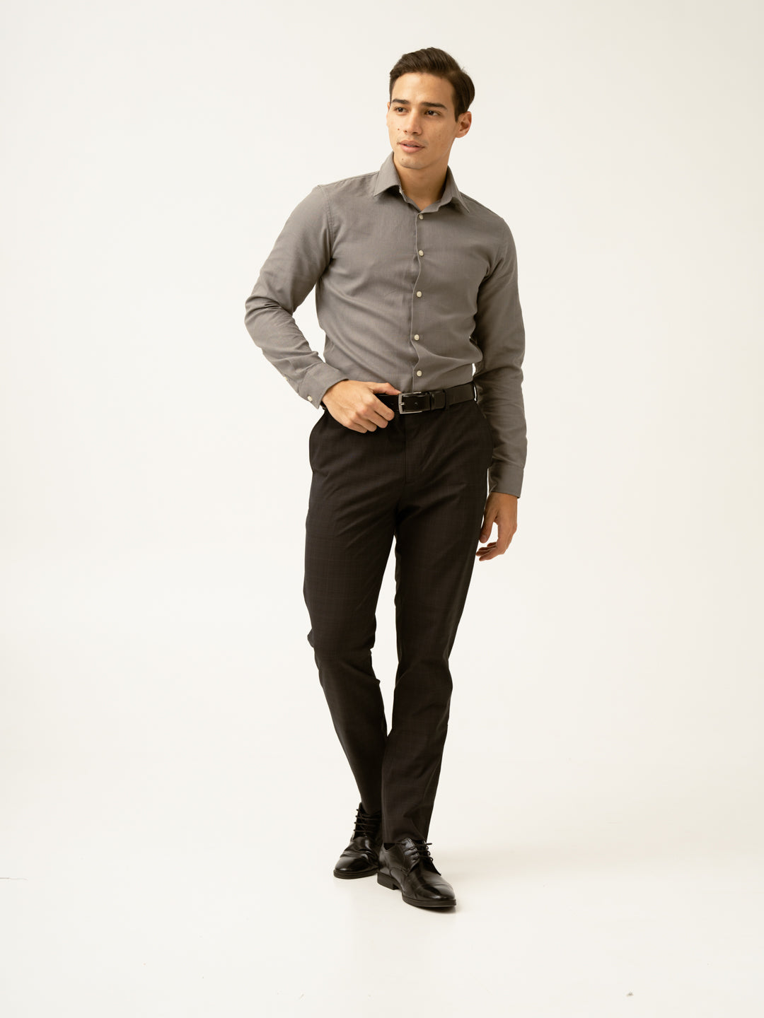 Submarine Black Checks Formal Pants