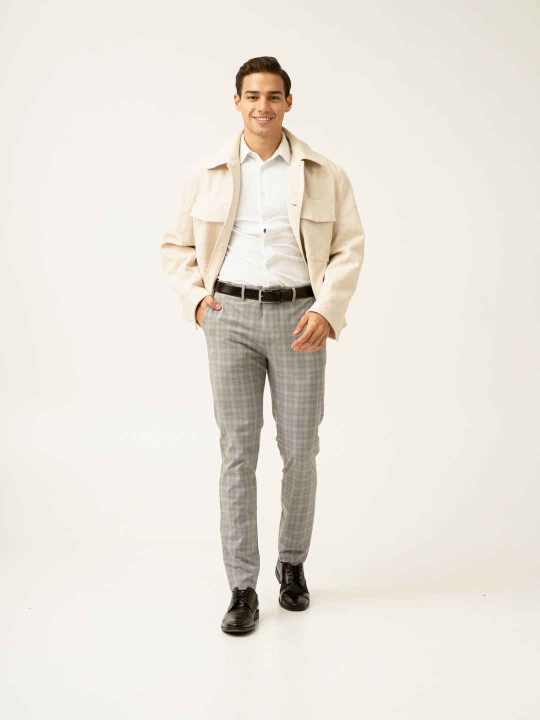 Siberian Grey Checks Formal Pants
