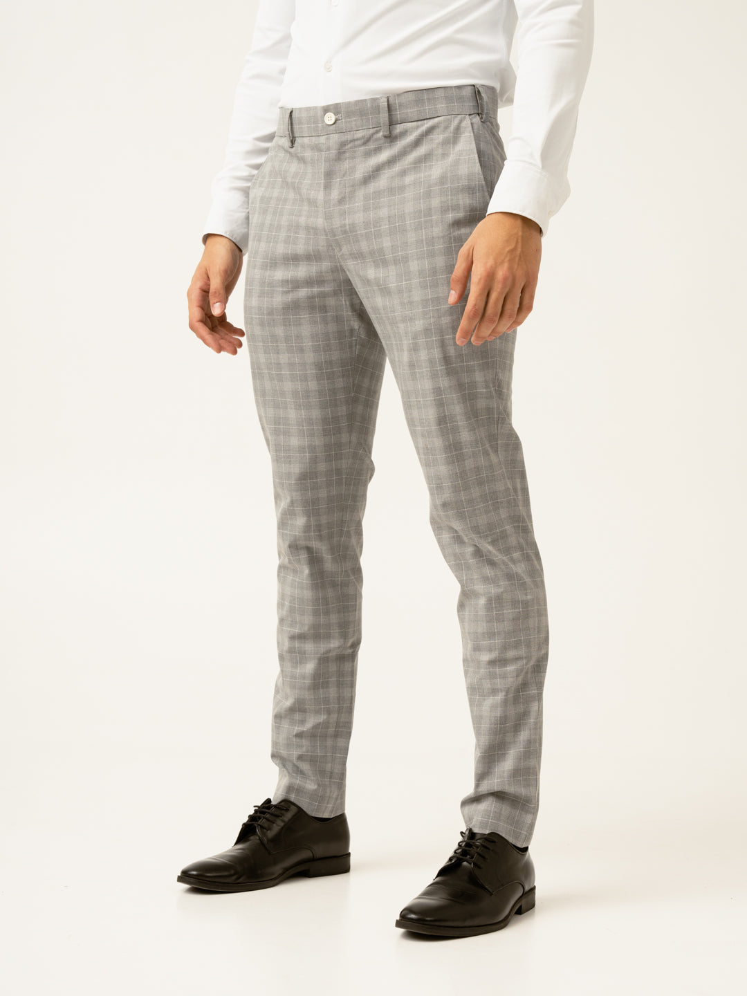 Siberian Grey Checks Formal Pants