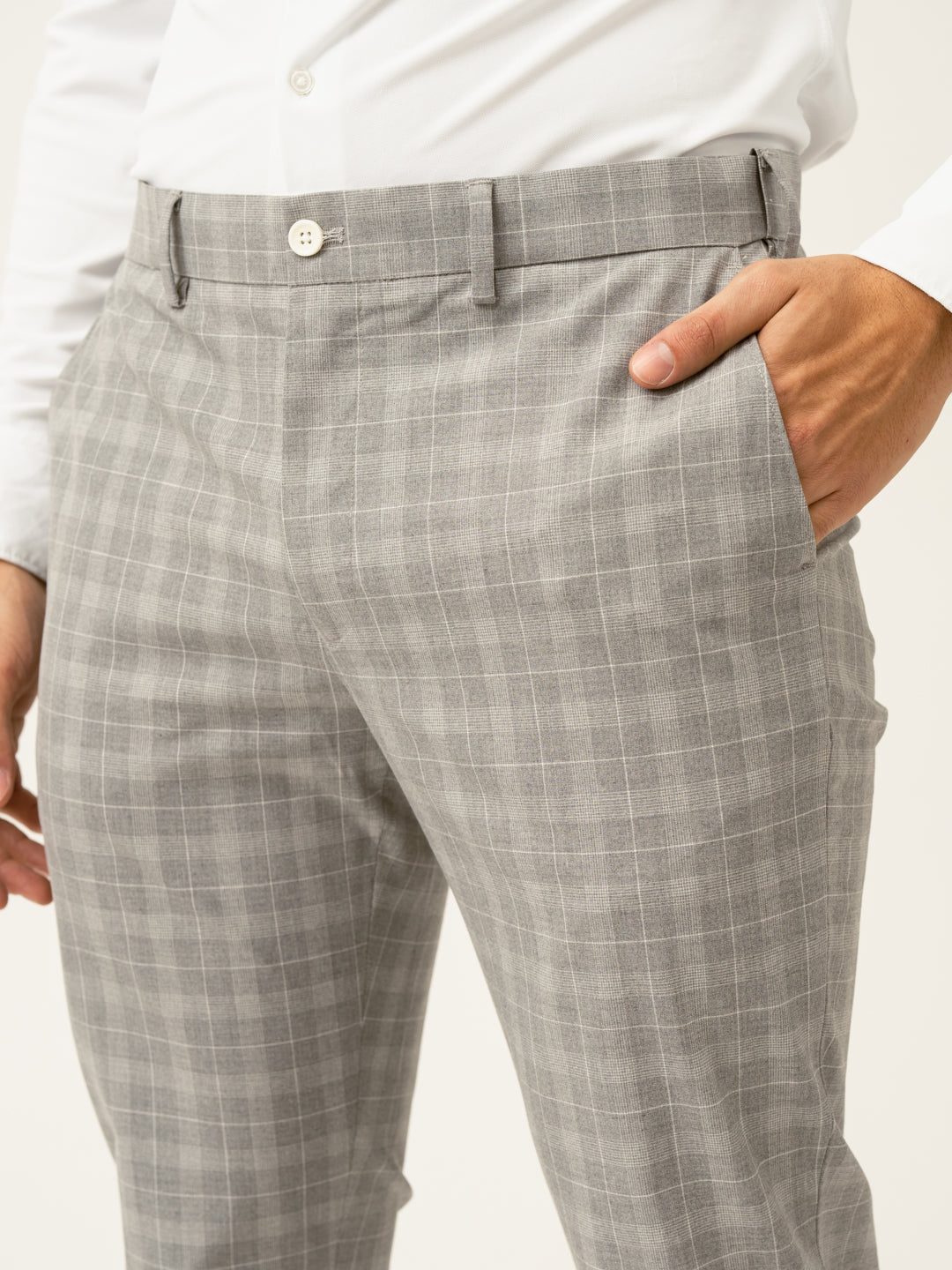 Siberian Grey Checks Formal Pants
