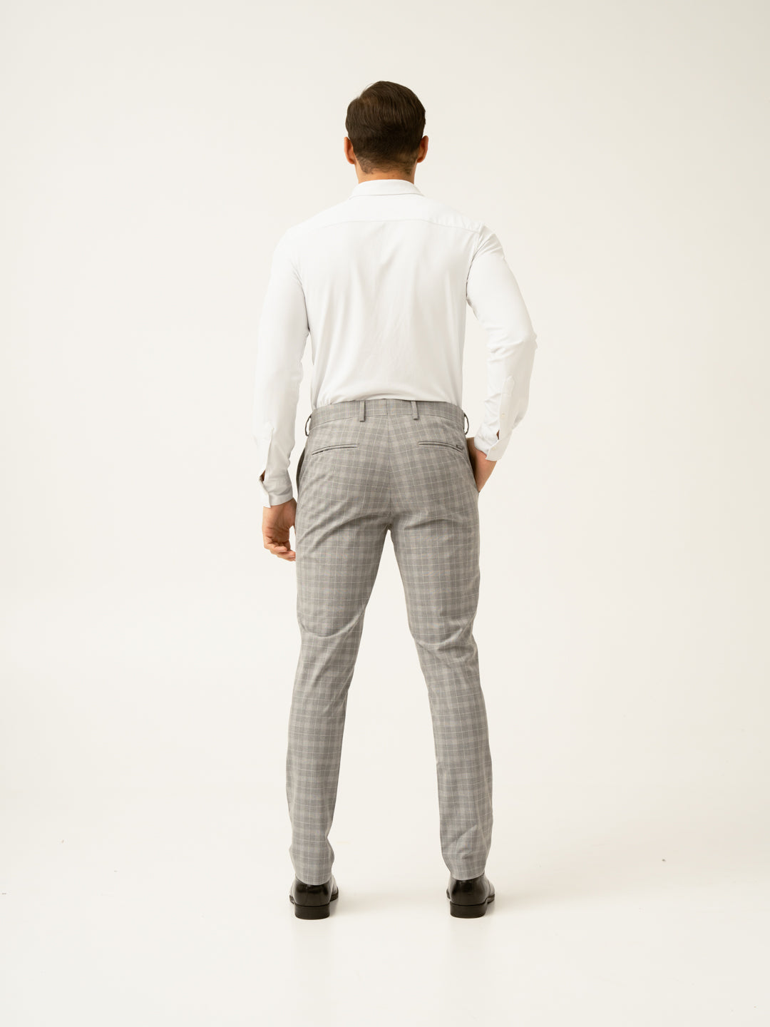 Siberian Grey Checks Formal Pants