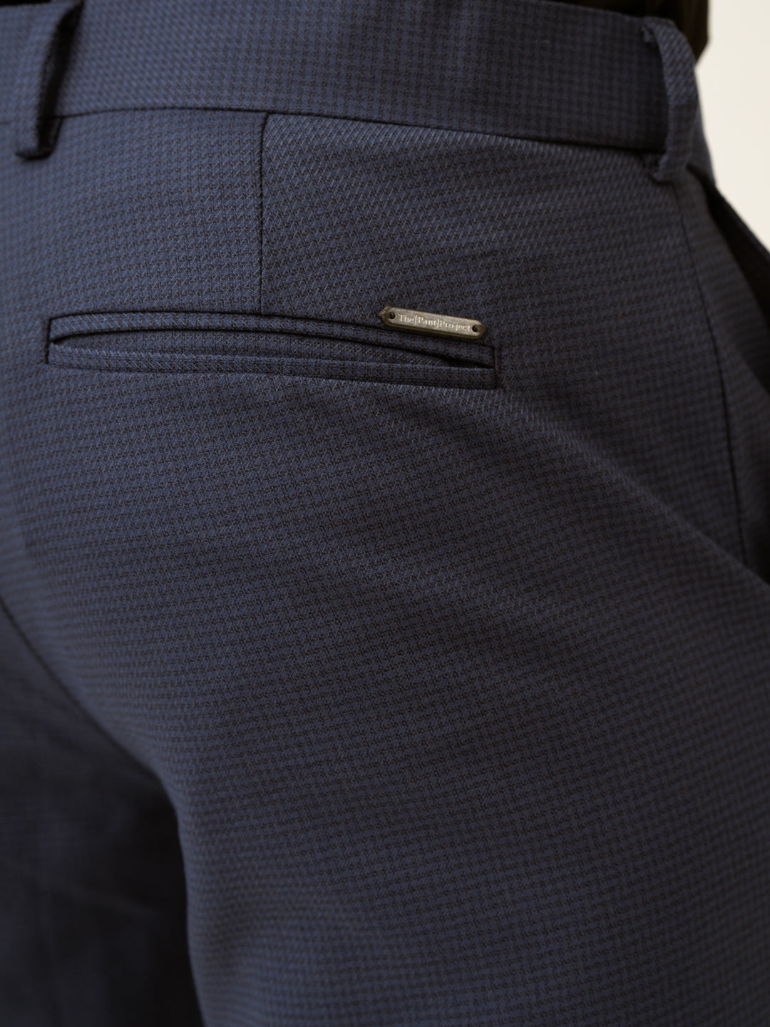 Osaka Navy Textured Formal Pants