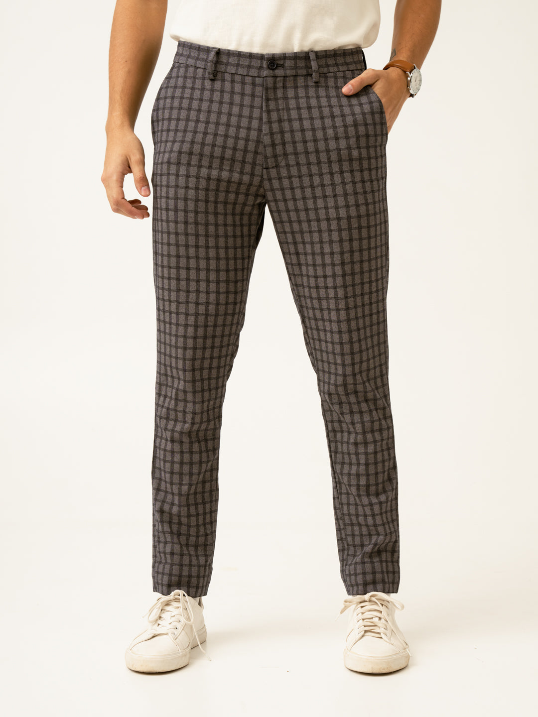 Rook Black Window Checks Power-Stretch Pants