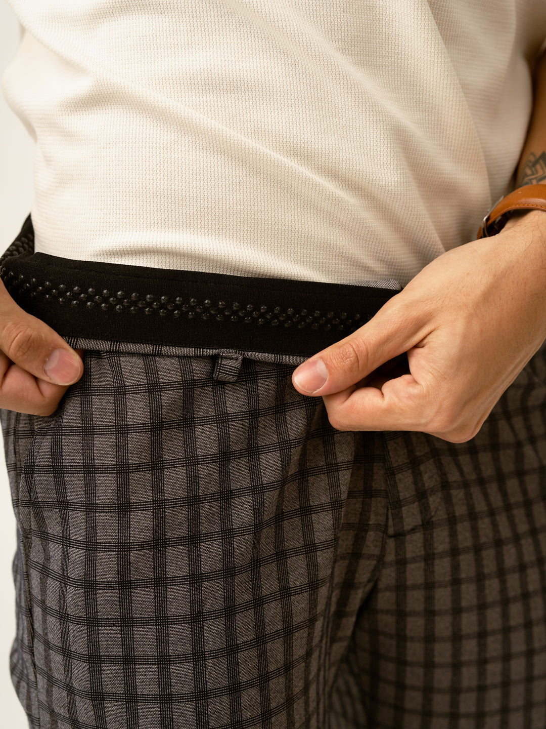 Rook Black Window Checks Power-Stretch Pants