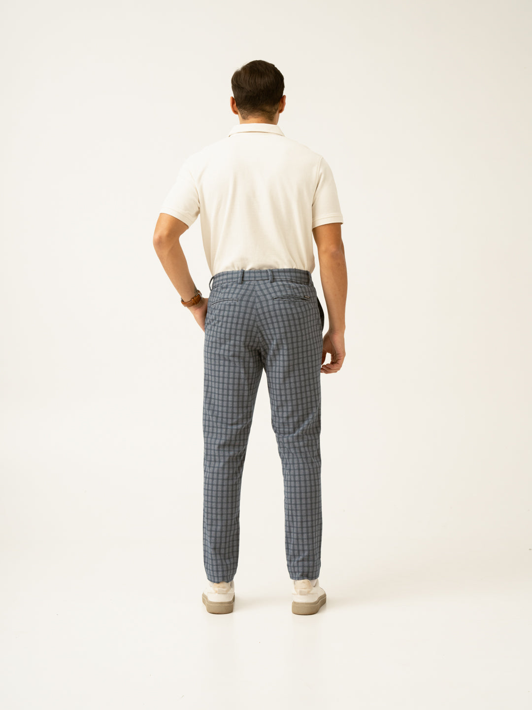 Teal Blue Window Checks Power-Stretch Pants