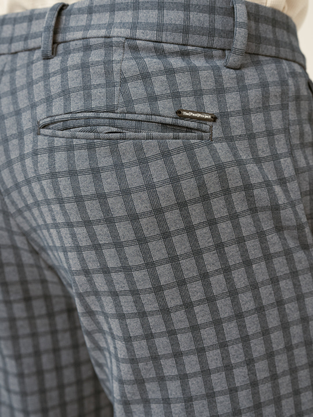 Teal Blue Window Checks Power-Stretch Pants
