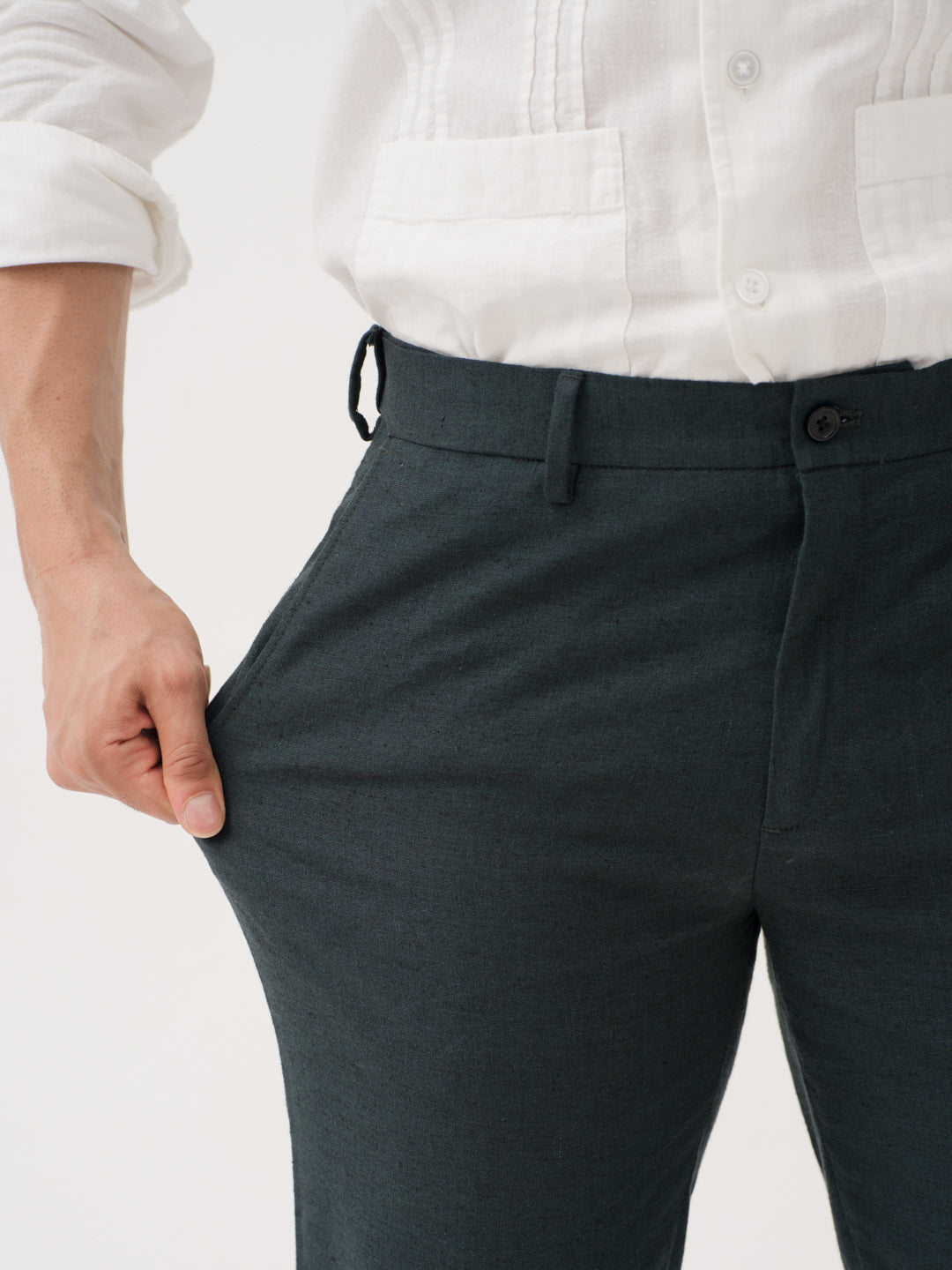 Everen Green 100% Linen Pants