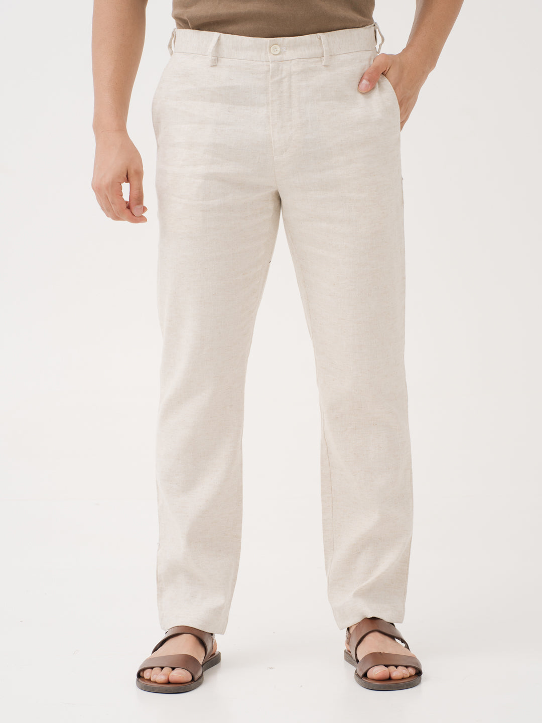 Reflora Cream Linen Sorona Pants
