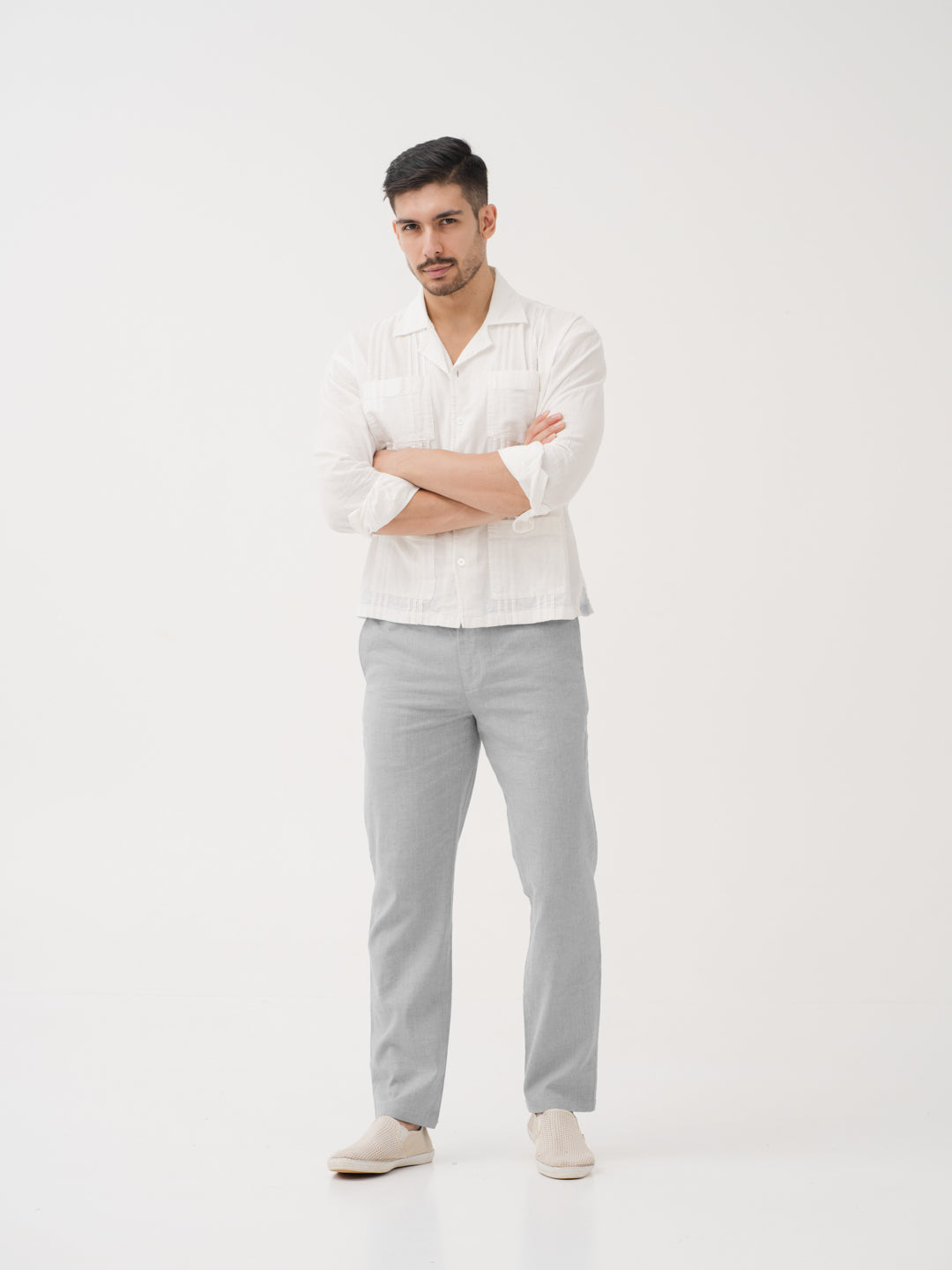 Froselle Grey Linen Sorona Pants