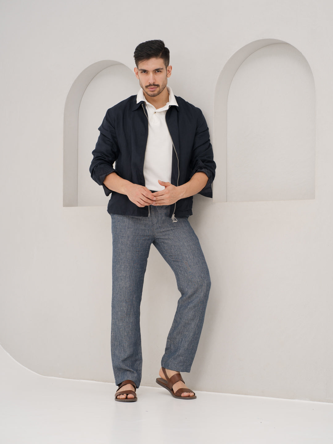 Thryv Indigo 100% Linen Pants