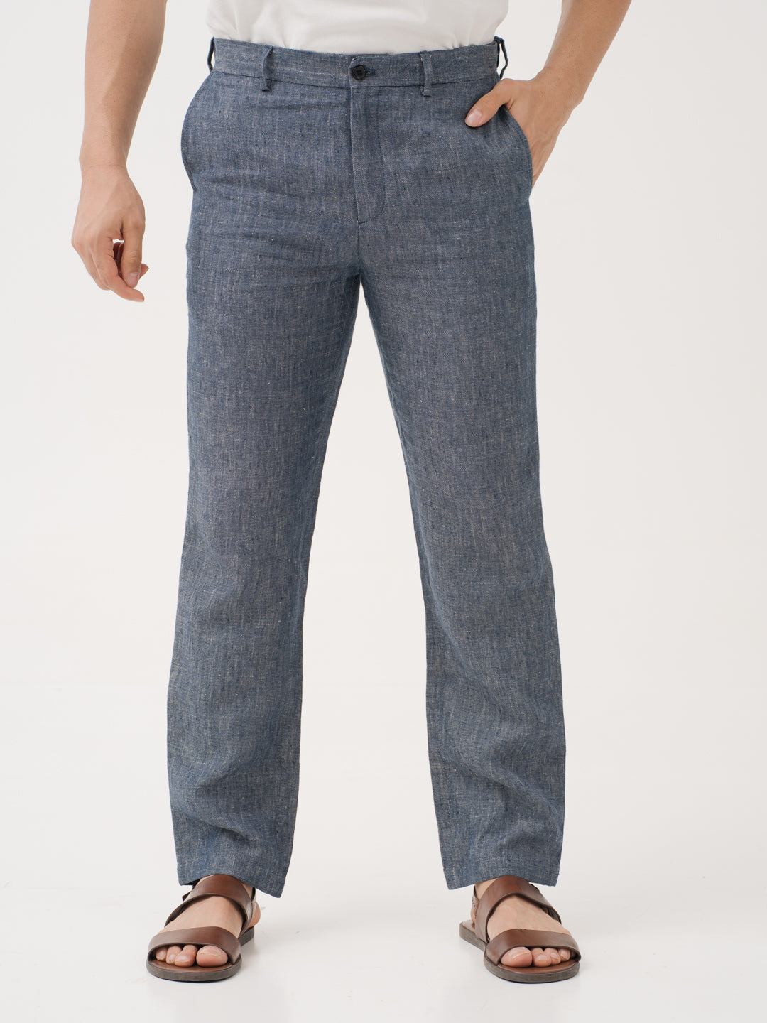 Thryv Indigo 100% Linen Pants