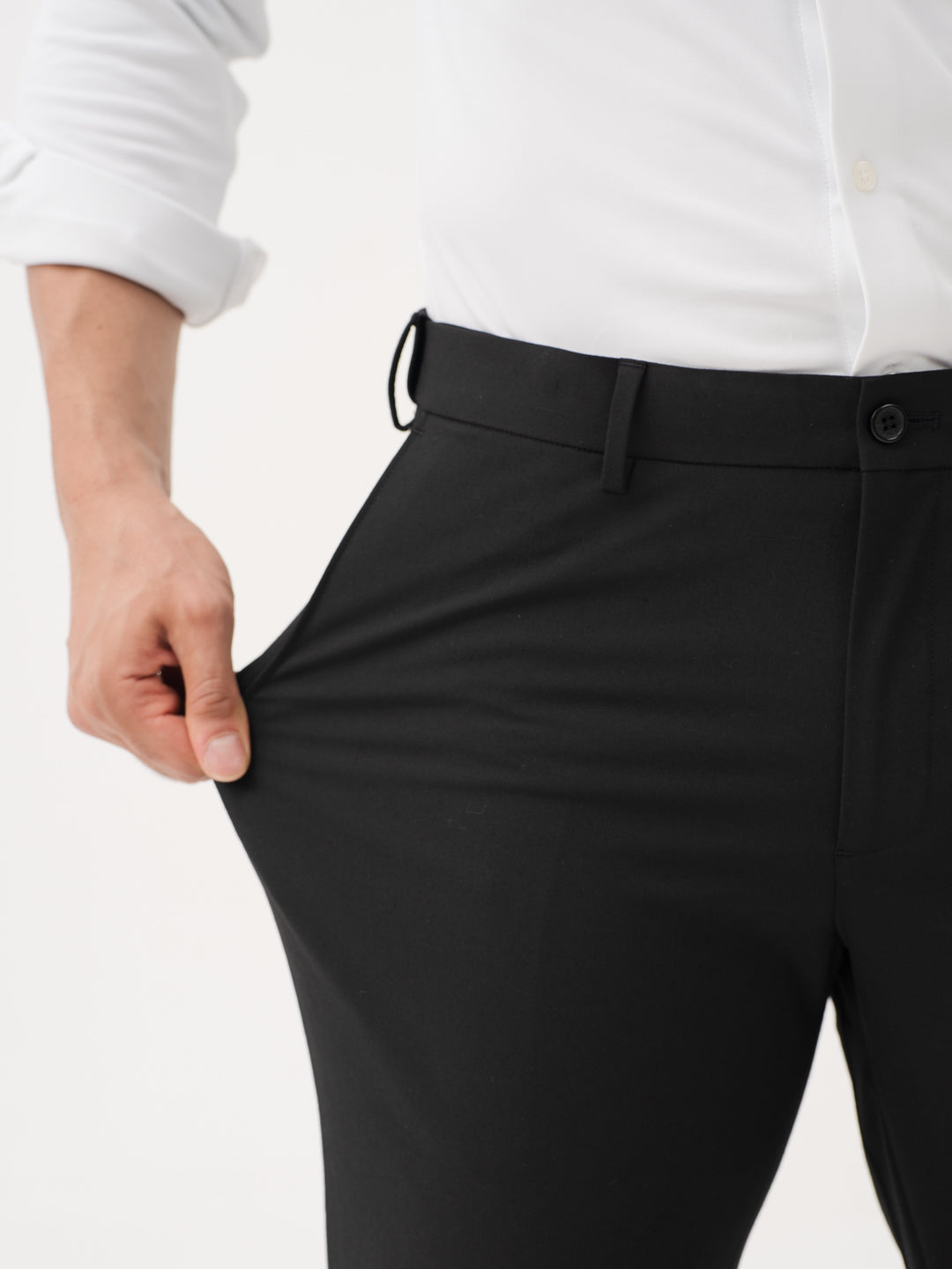 Everyday Black Relaxed Fit Stretch Formal Pants