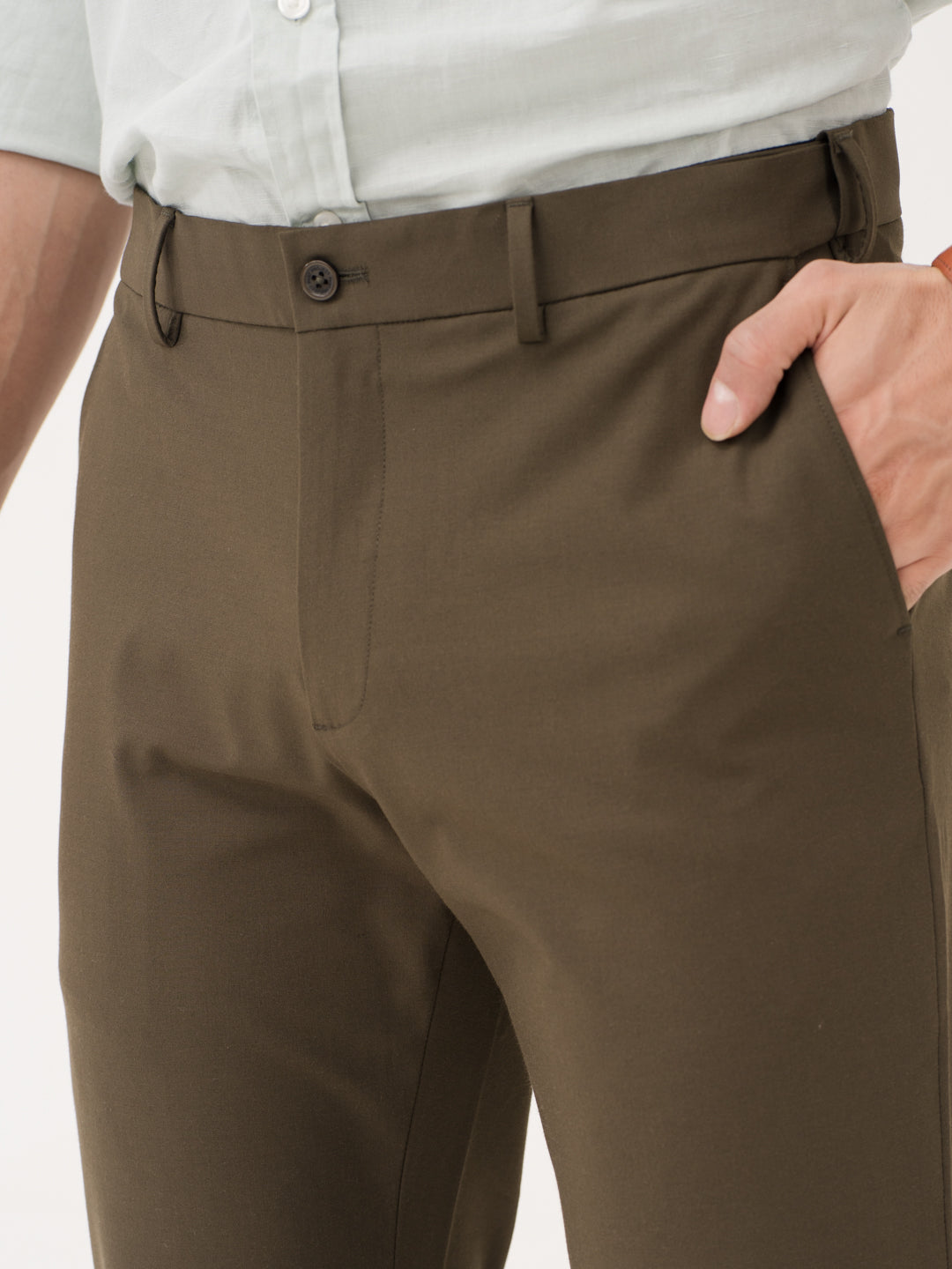 Always Olive Relaxed Fit Stretch Formal Pants