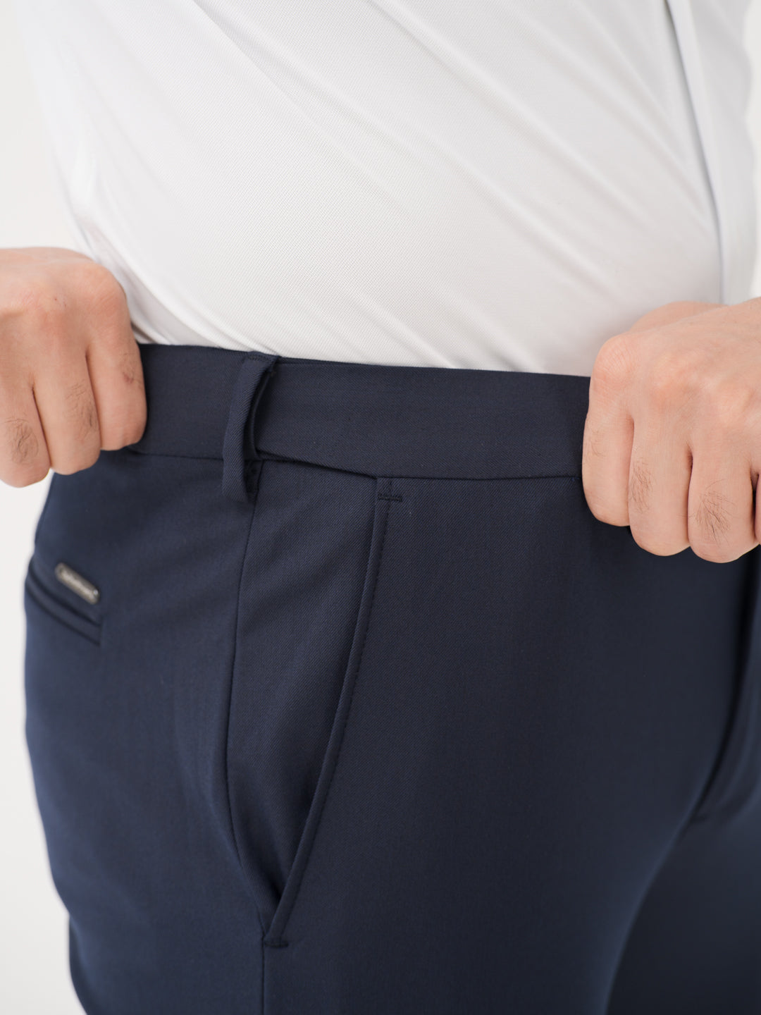 Cyber Navy Twill Luxury Stretch Pants