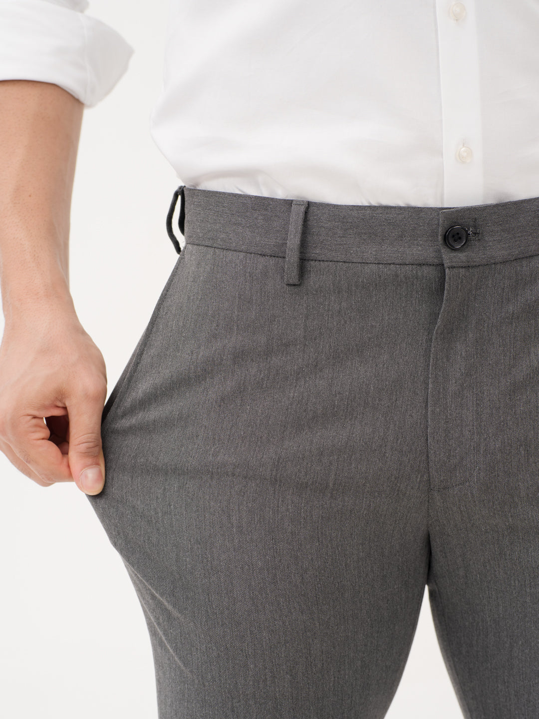 Noir Grey Twill Luxury Stretch Pants