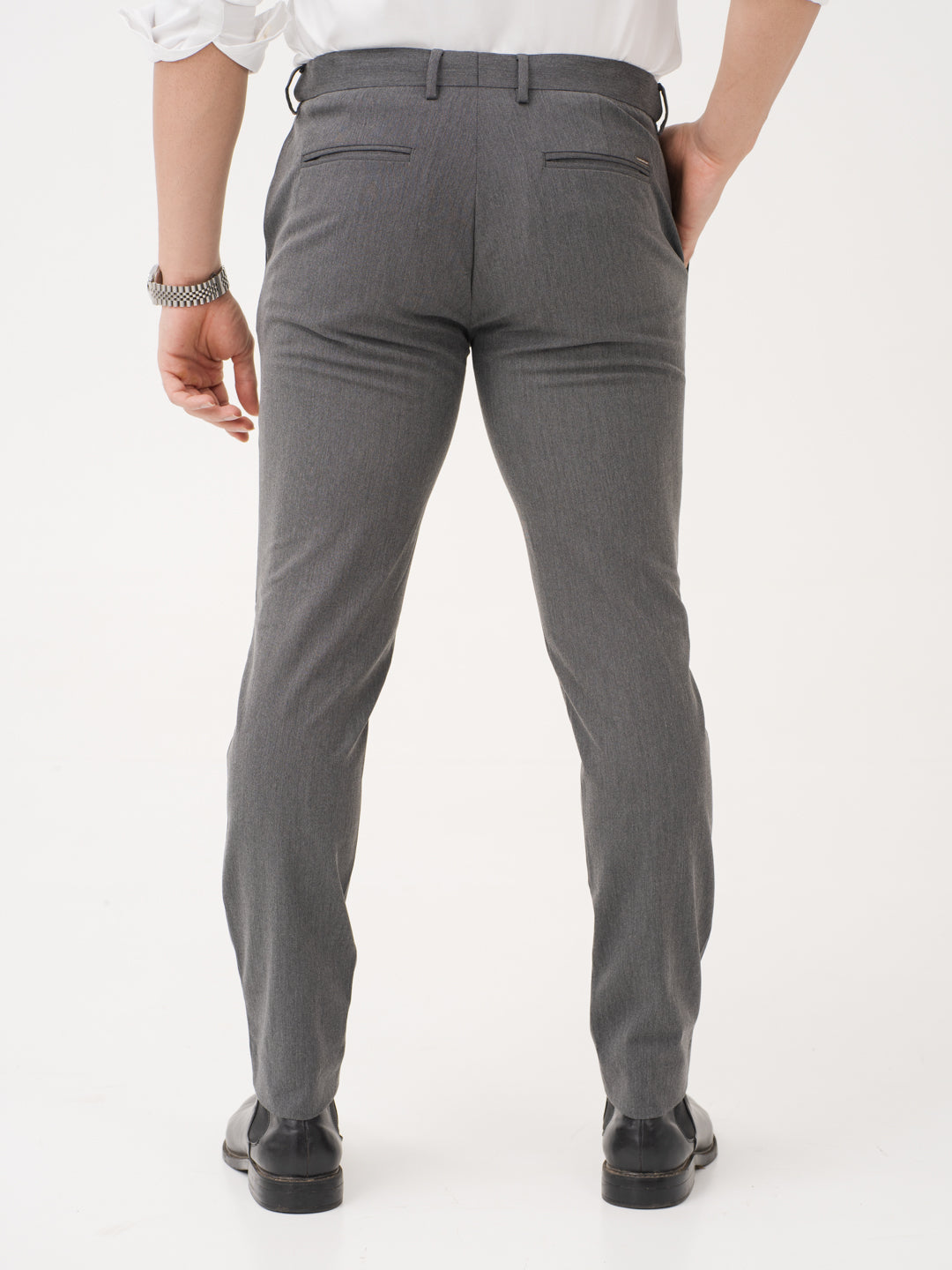 Noir Grey Twill Luxury Stretch Pants