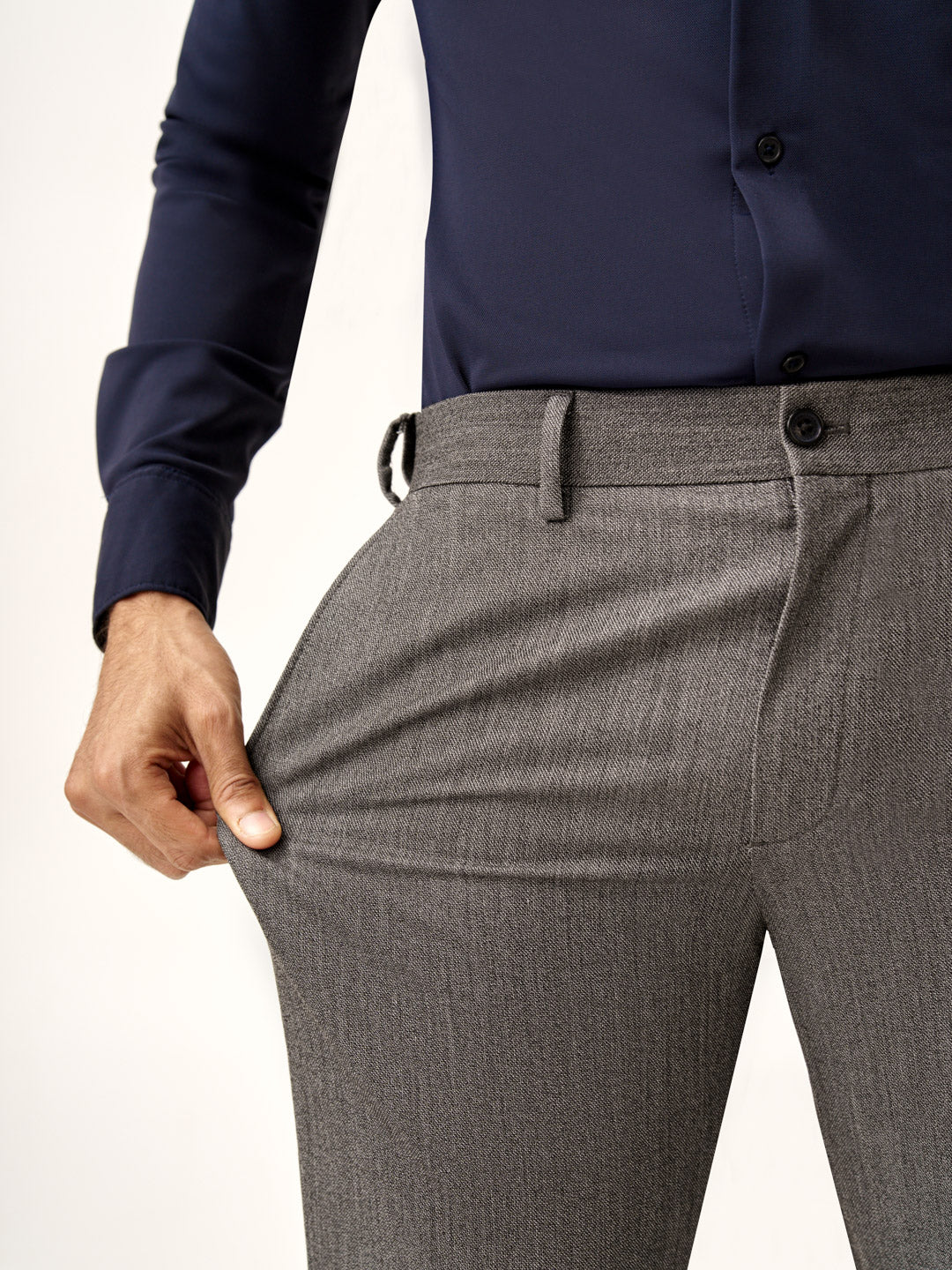 Black & White Textured All Weather Stretch Pants