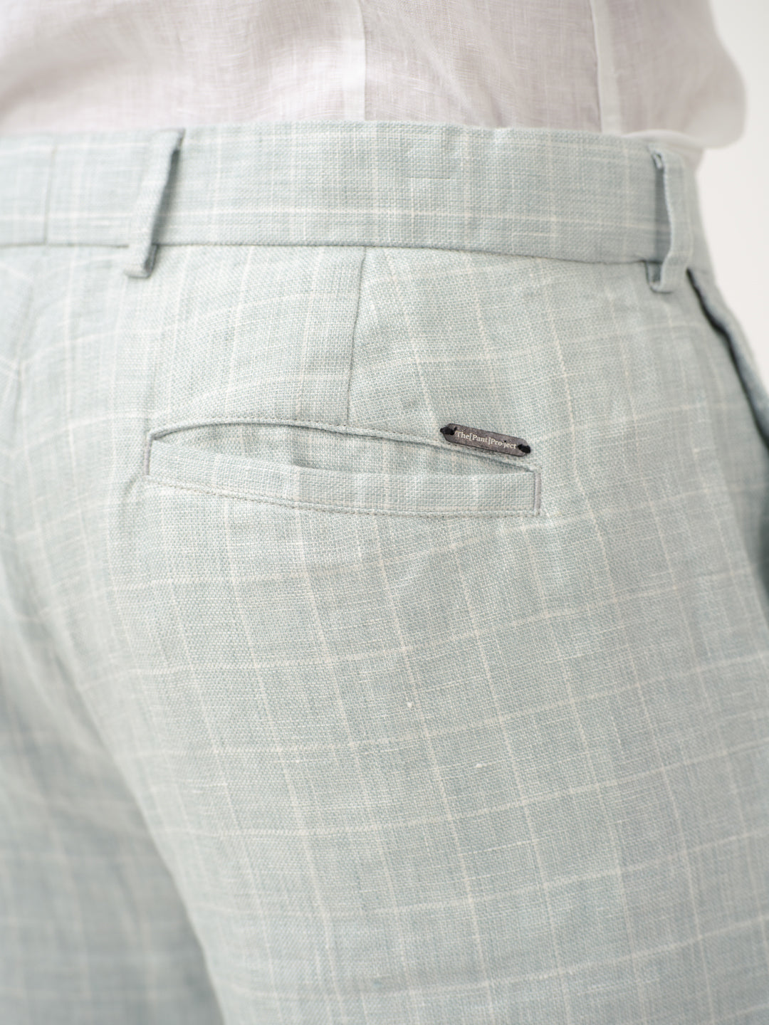 Pista Green Checks 100% Linen Pants