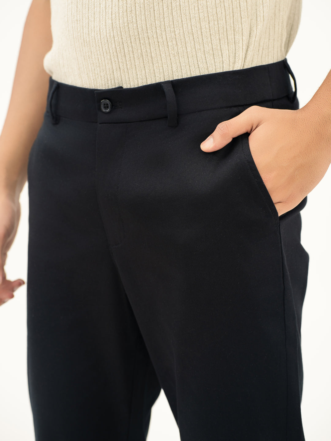 Stormguard Black Slim Fit Stretch Chinos
