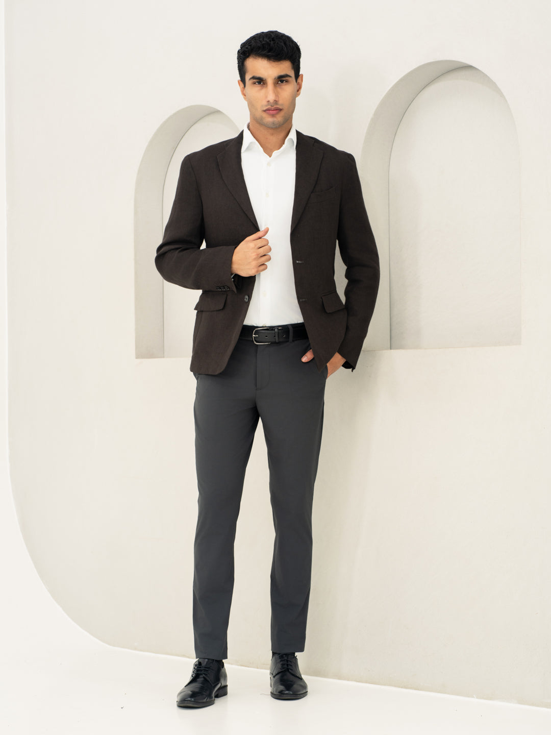 Dark Grey Stretch Formal Pants